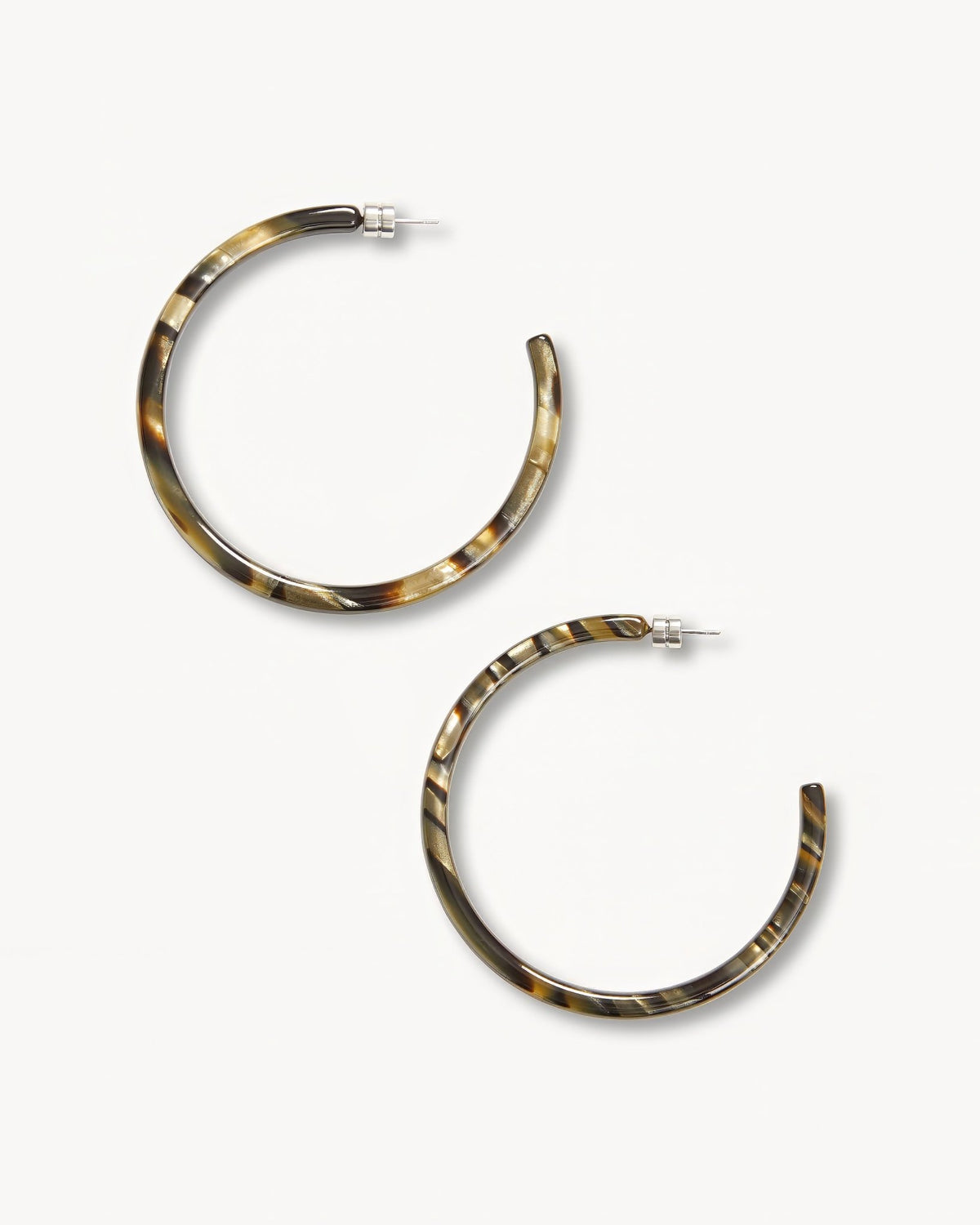Large Hoop Earrings in Midnight Horn
