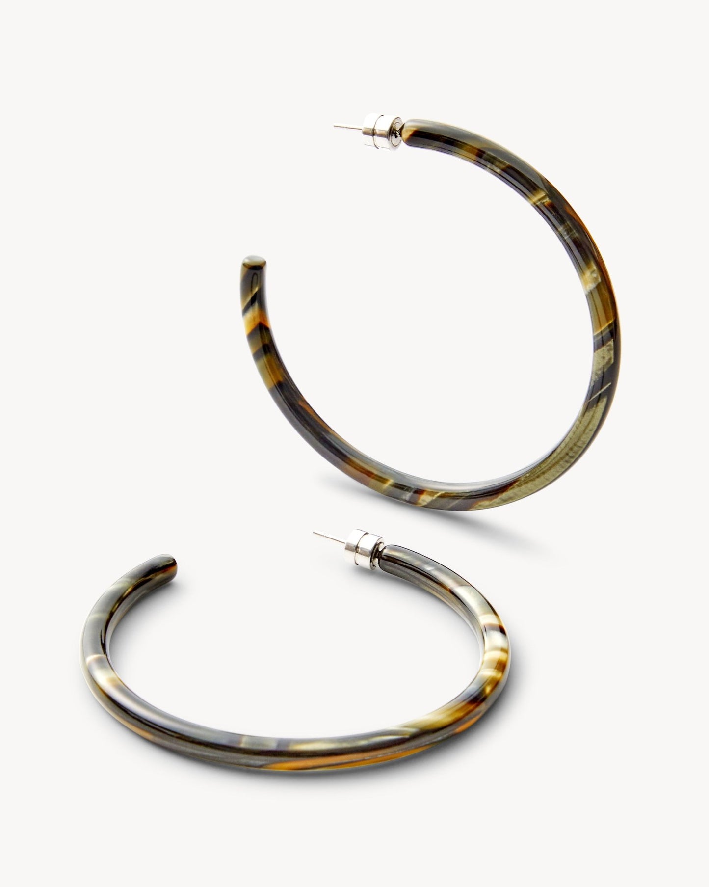Large Hoops in Midnight Horn - MACHETE
