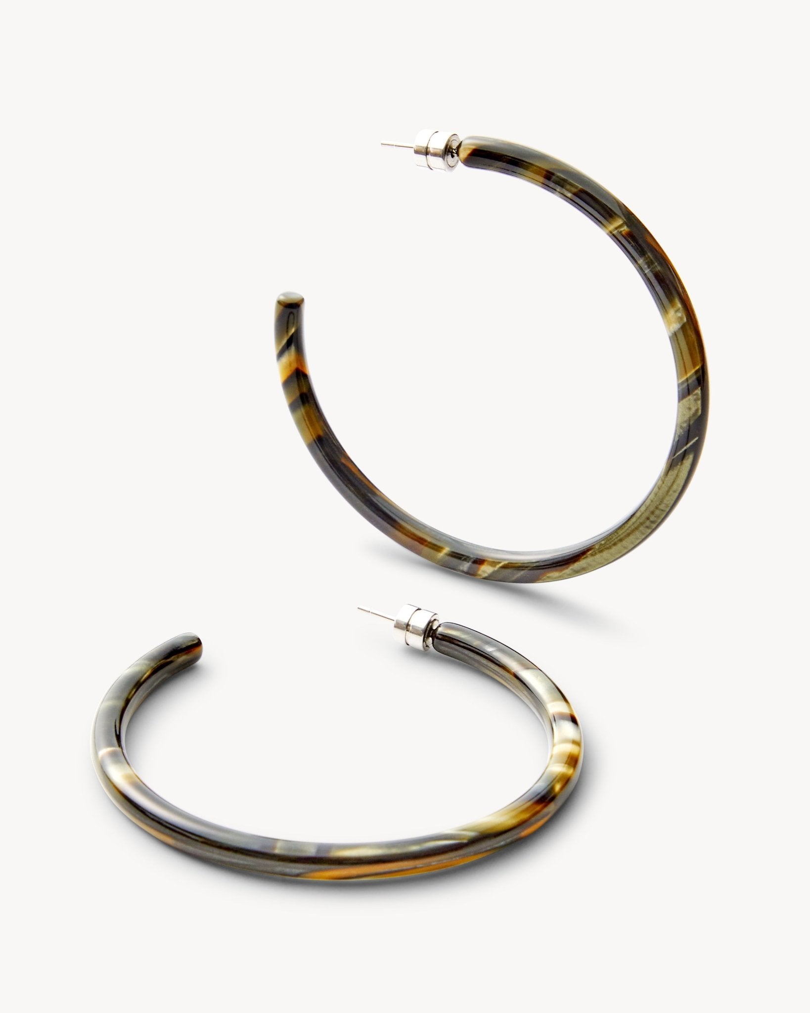 Large Hoops in Midnight Horn - MACHETE