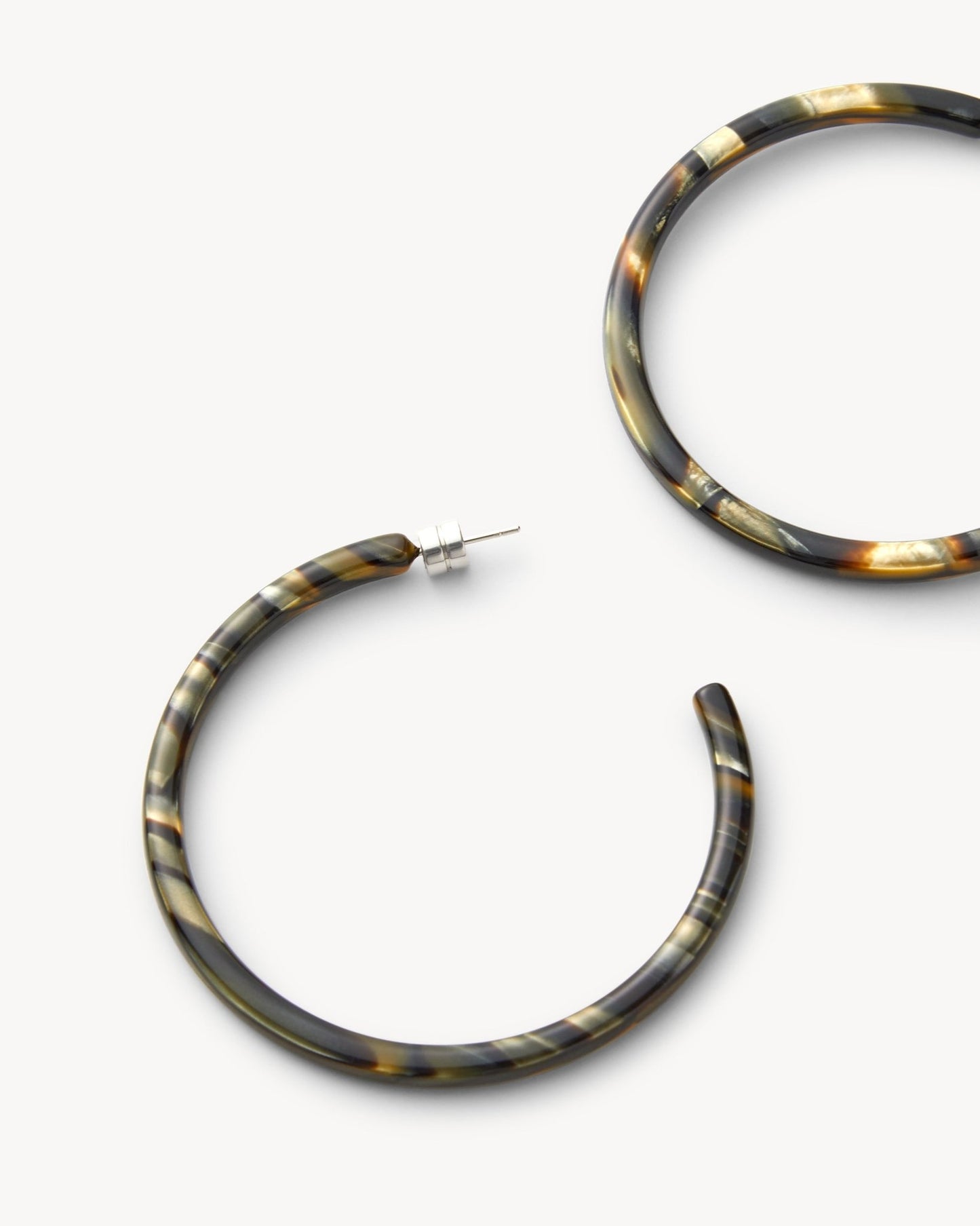 Large Hoops in Midnight Horn - MACHETE