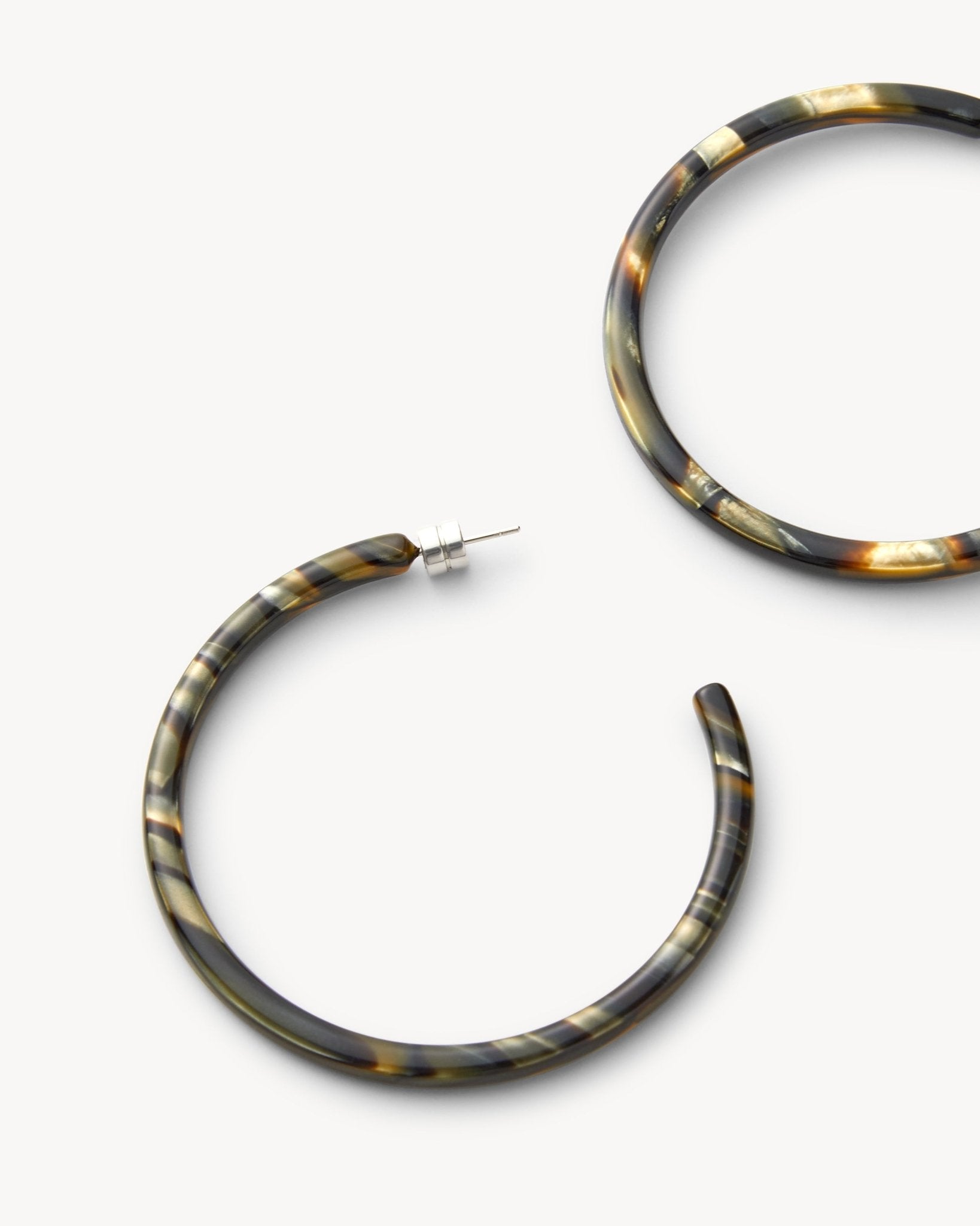 Large Hoops in Midnight Horn - MACHETE