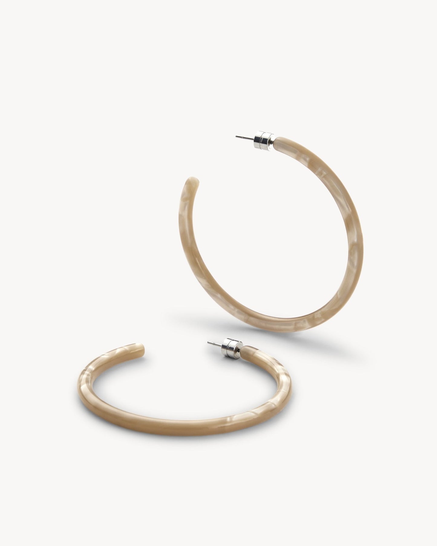 Large Hoops in Sand Shell - MACHETE