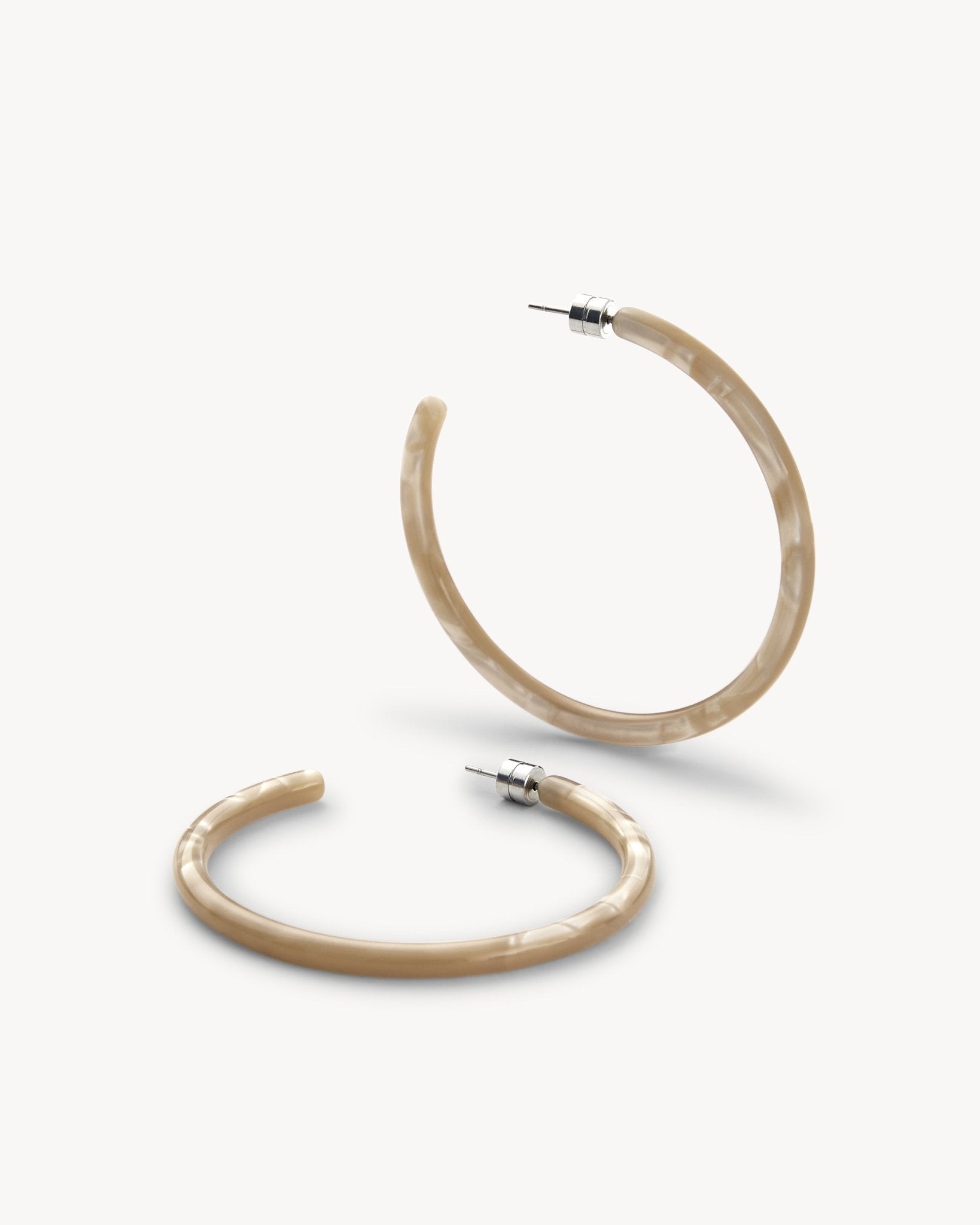 Large Hoops in Sand Shell - MACHETE