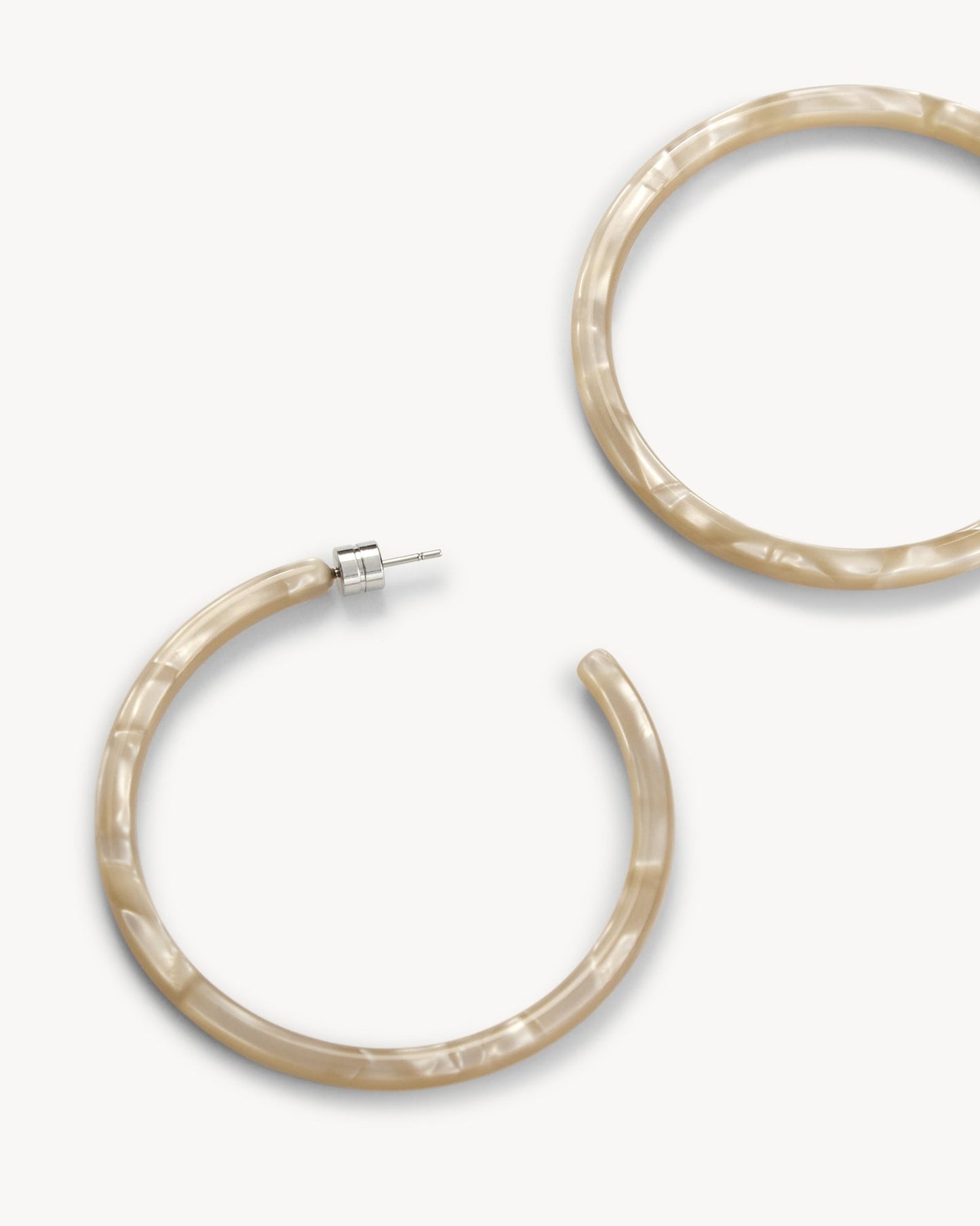 Large Hoops in Sand Shell - MACHETE