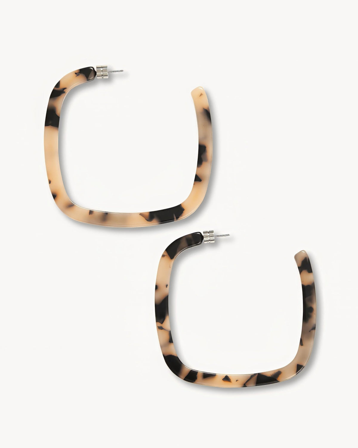Large Square Hoops in Blonde Tortoise - MACHETE