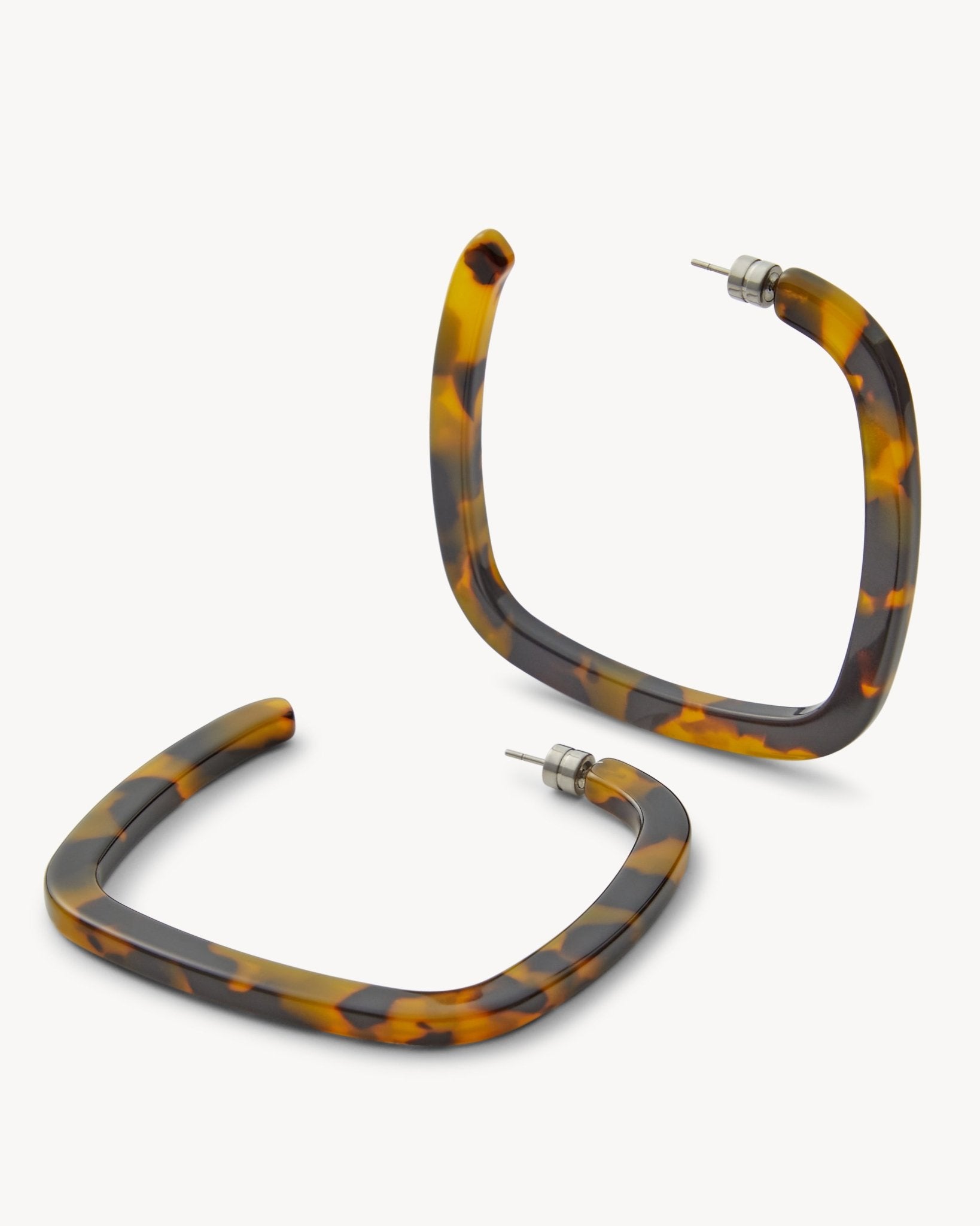 Large Square Hoops in Classic Tortoise - MACHETE