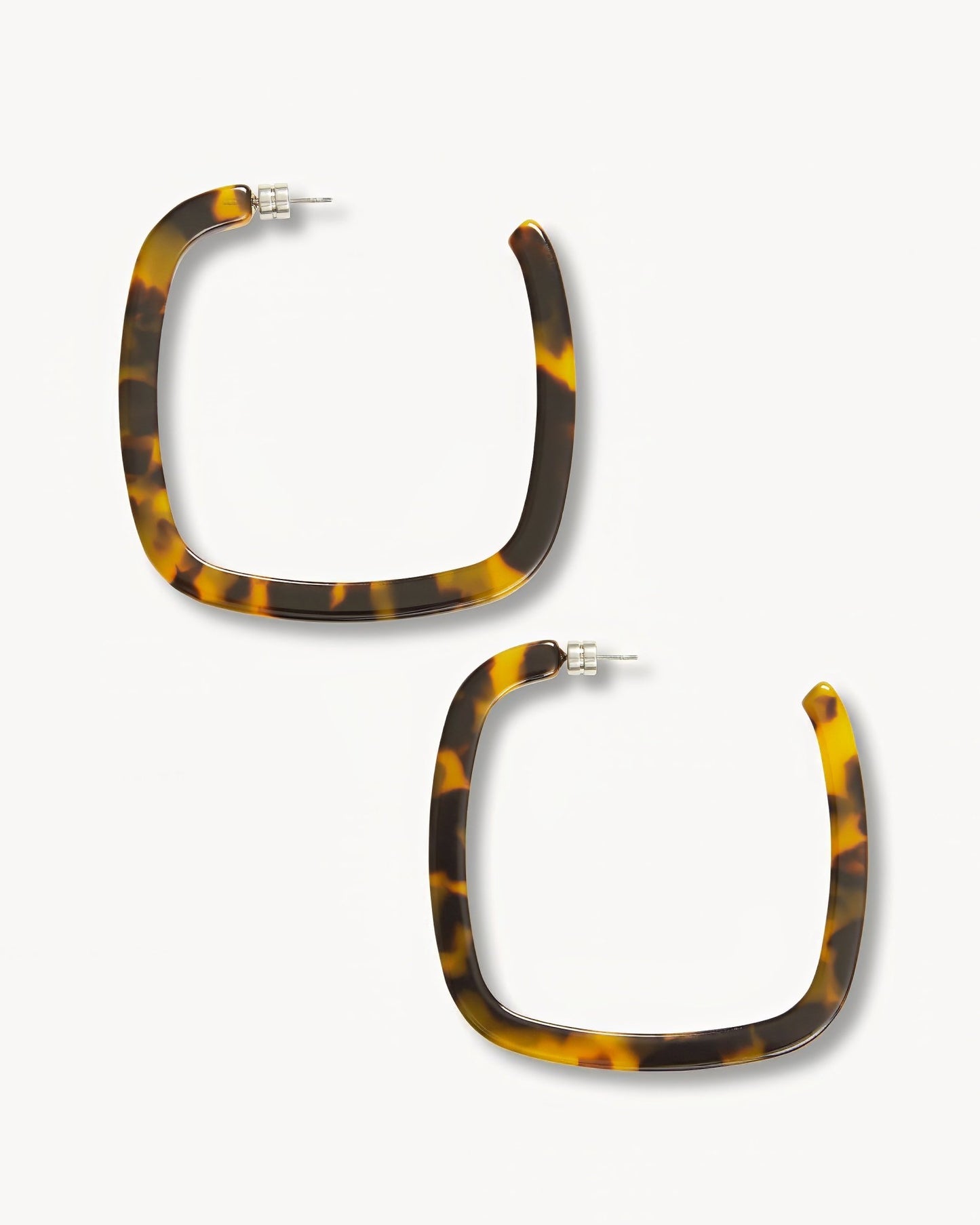 Large Square Hoops in Classic Tortoise - MACHETE