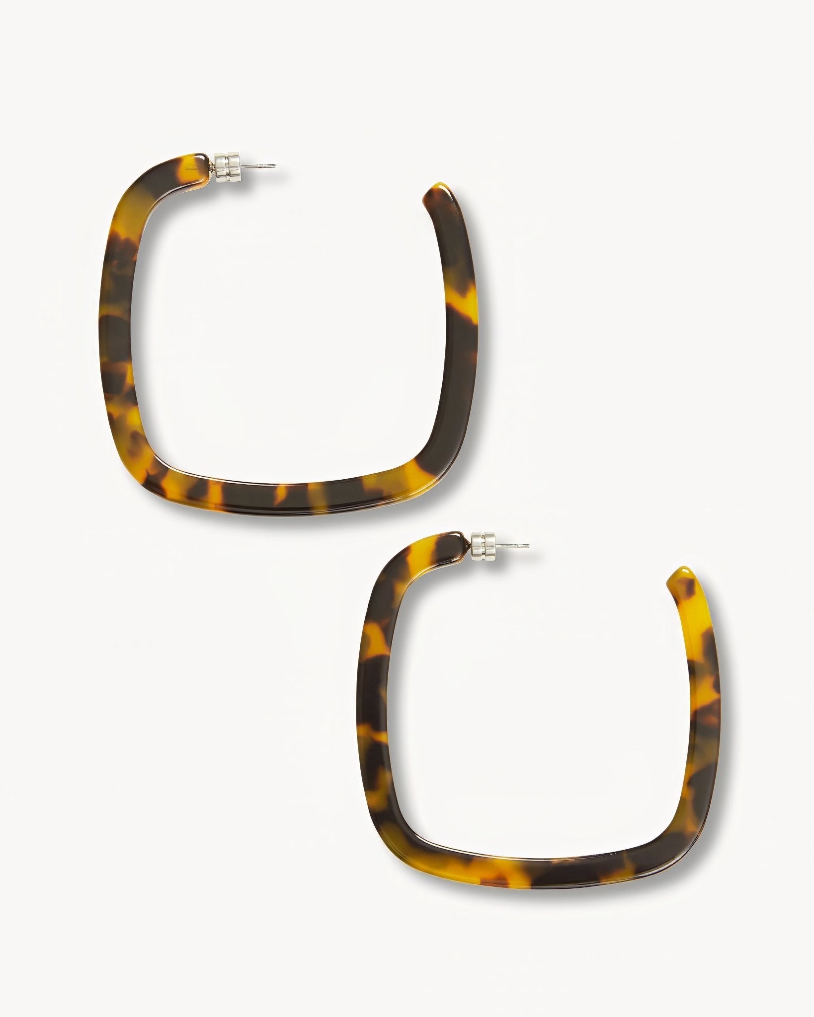 Large Square Hoops in Classic Tortoise - MACHETE