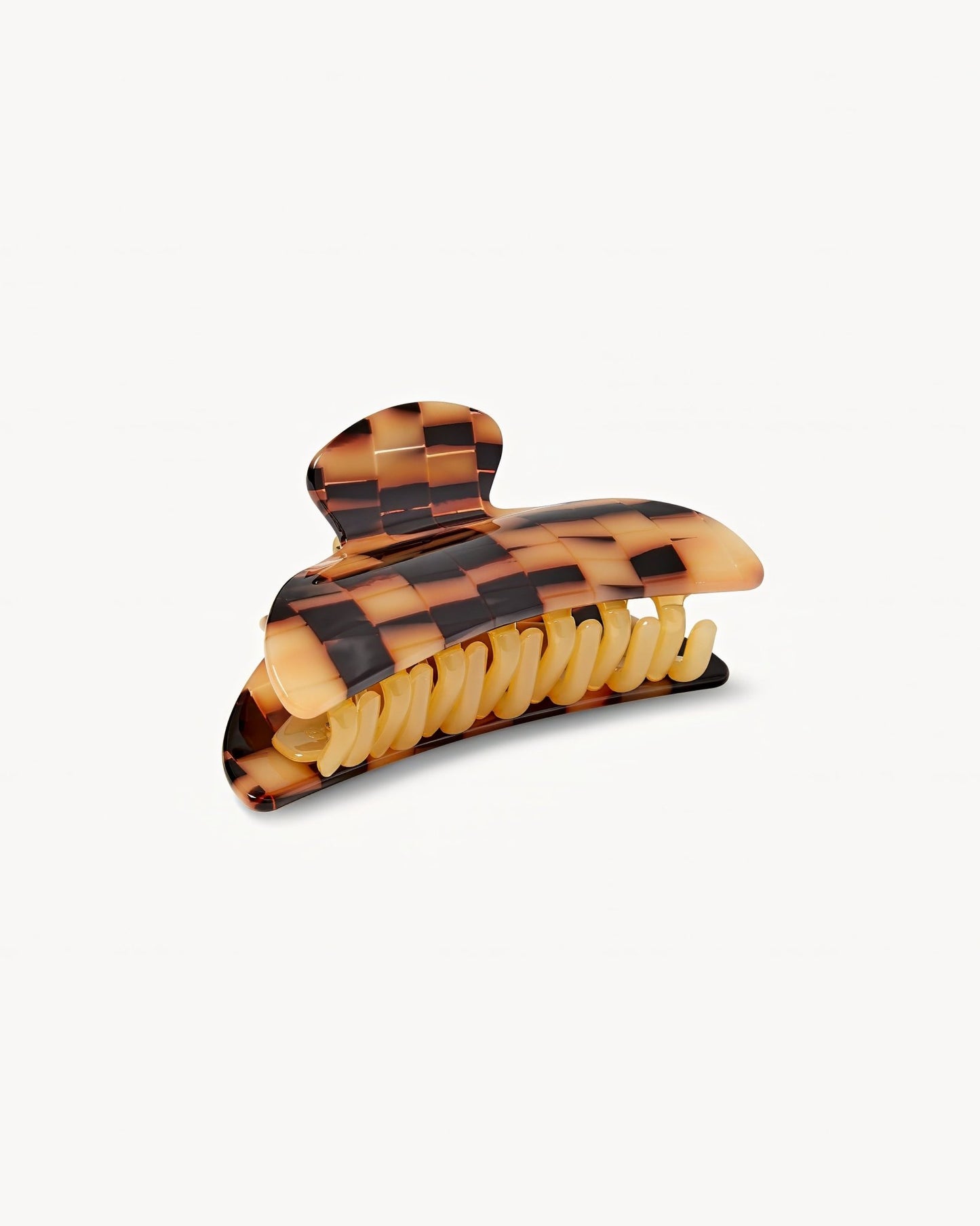 Midi Heirloom Hair Claw in Blonde Checker