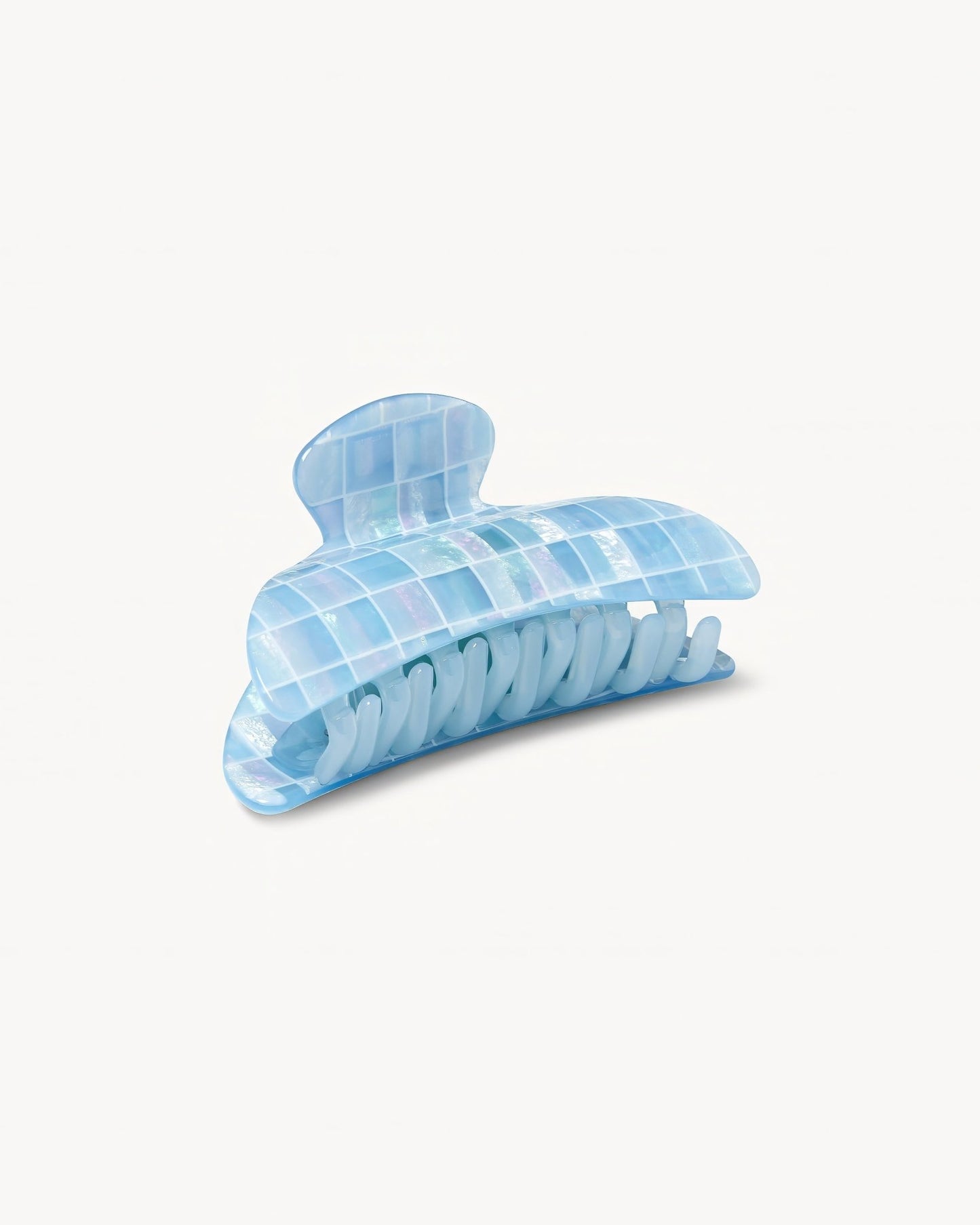 Midi Heirloom Hair Claw in Blue Shell Checker