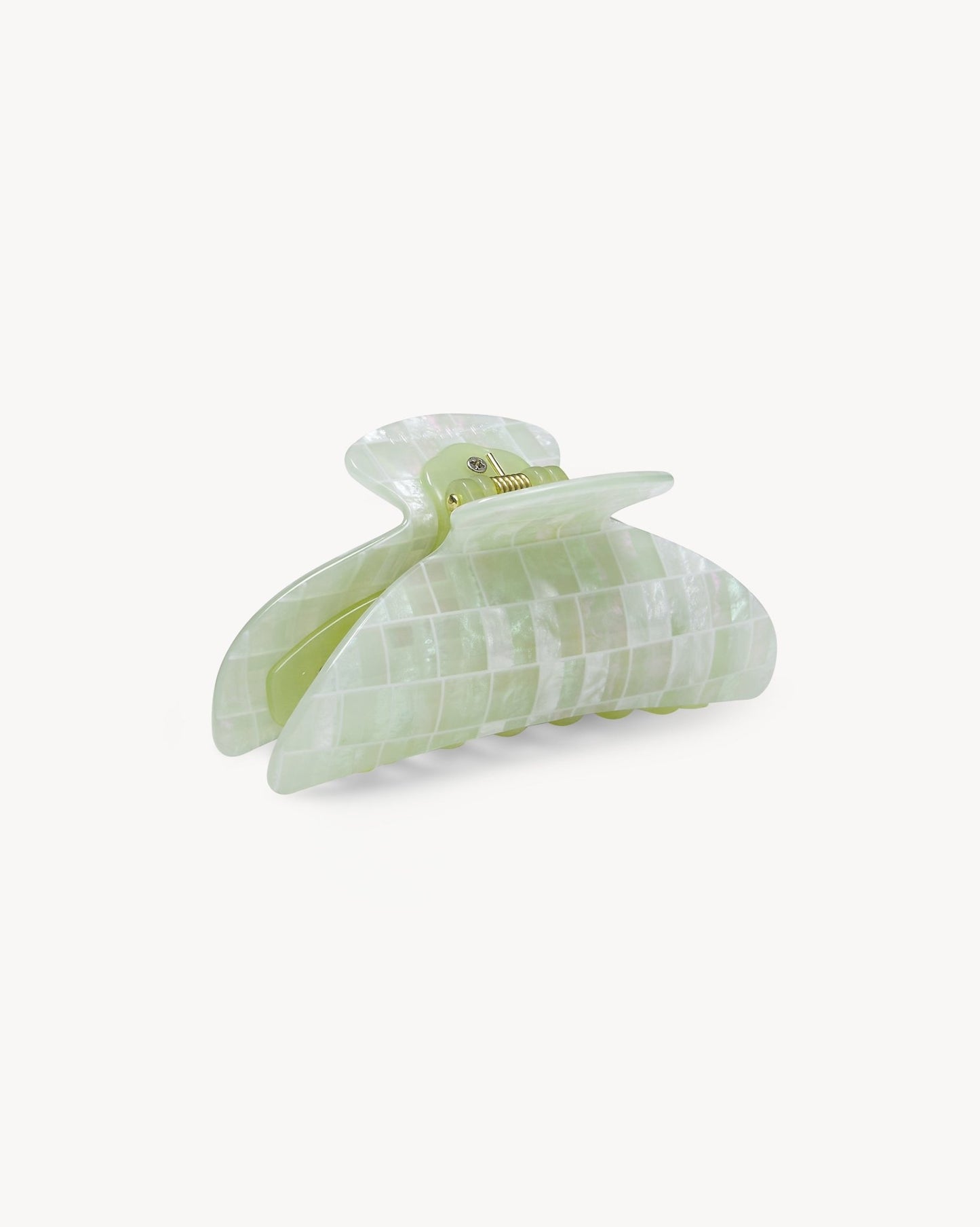 Midi Heirloom Claw in Mint Shell Checker - MACHETE