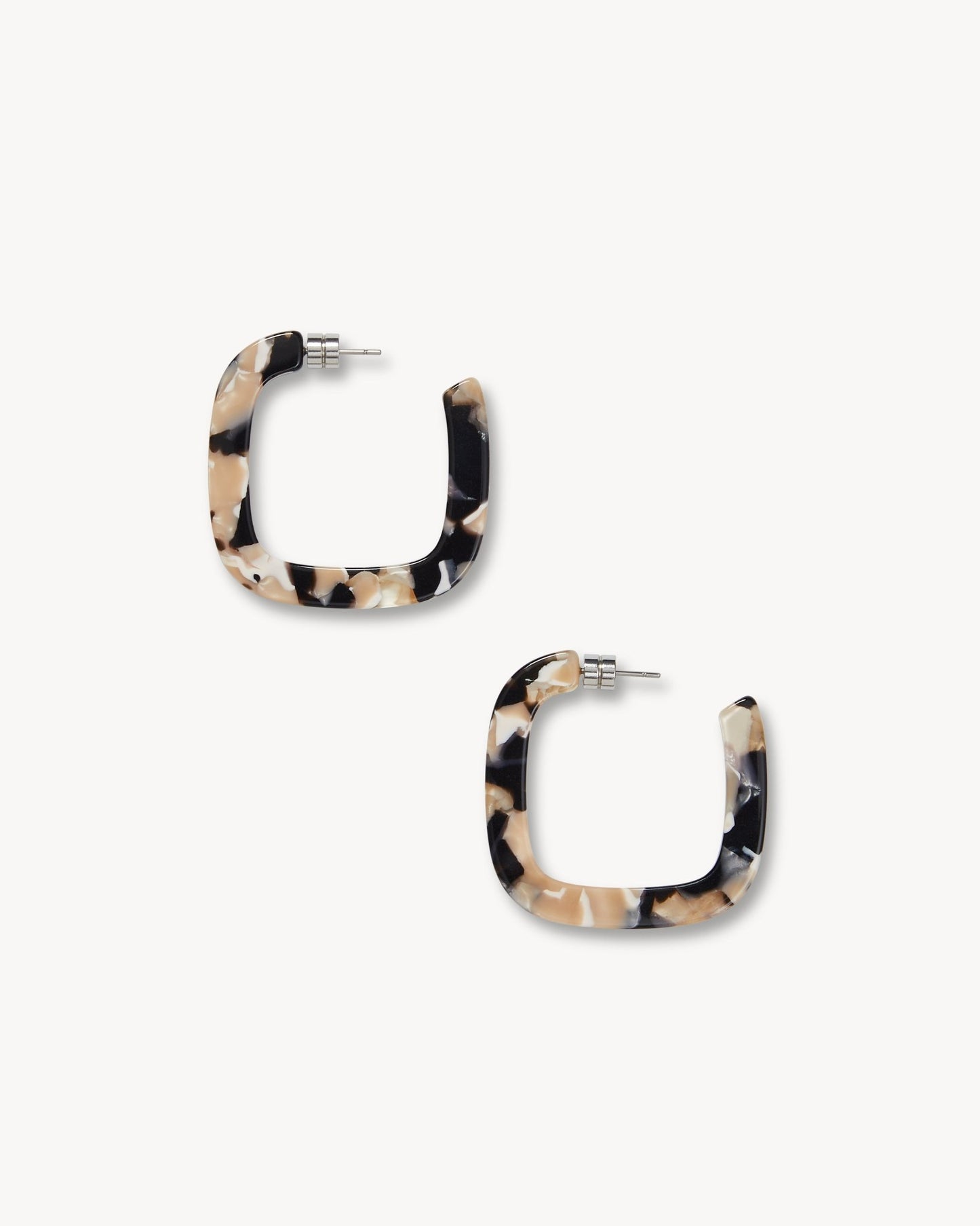 Midi Square Hoops in Abalone - MACHETE