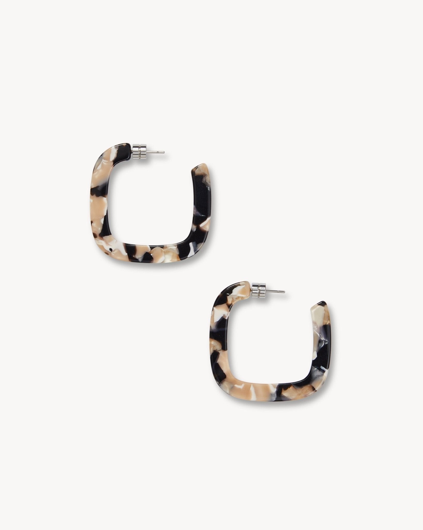 Midi Square Hoops in Abalone - MACHETE