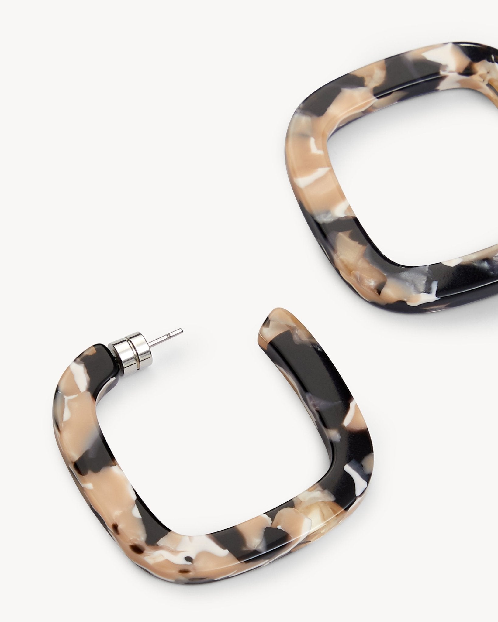 Midi Square Hoops in Abalone - MACHETE