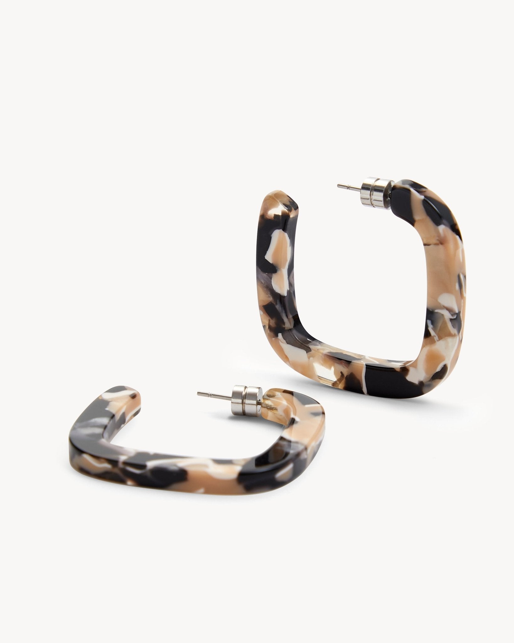 Midi Square Hoops in Abalone - MACHETE