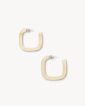 Midi Square Hoops in Alabaster