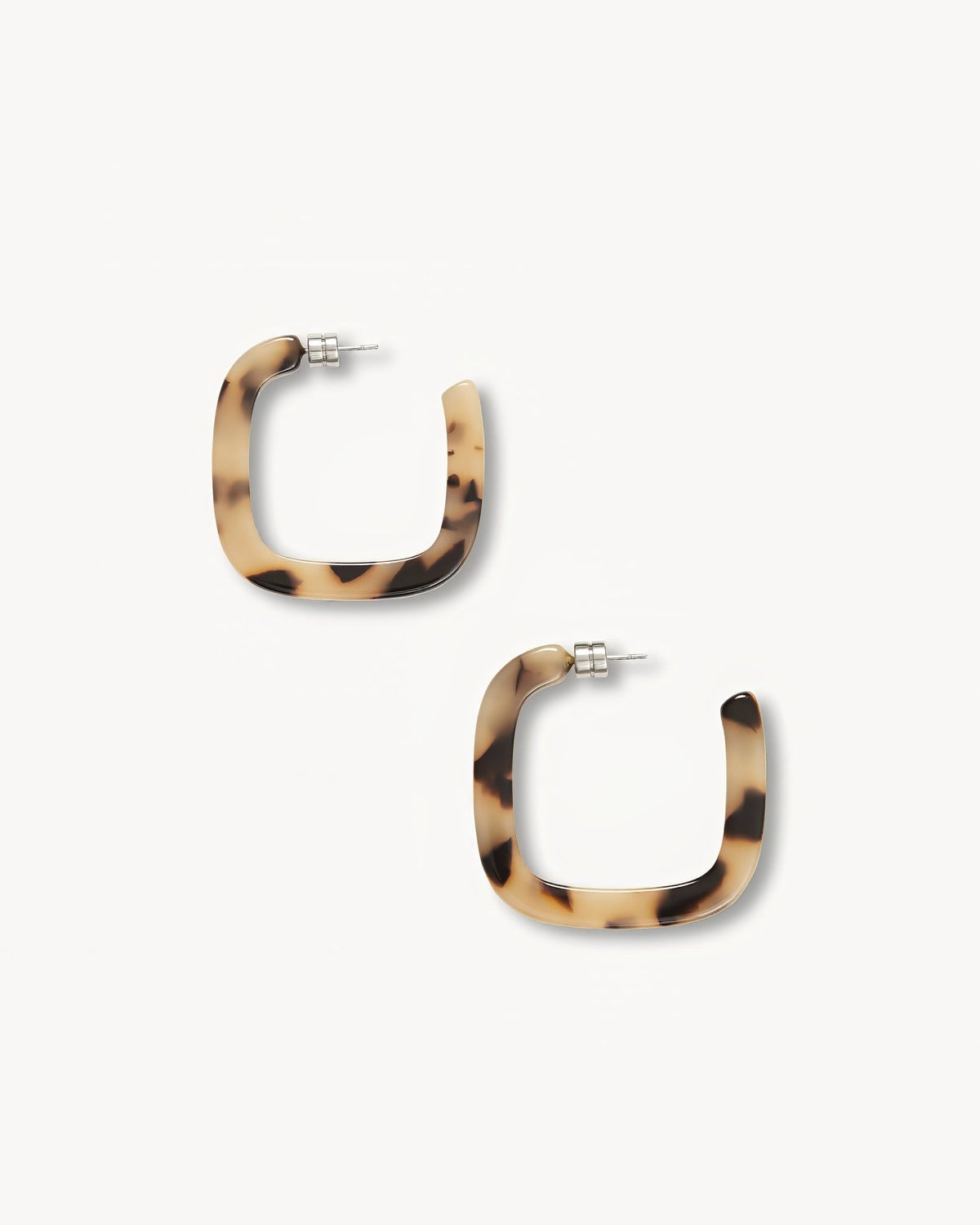 Midi Square Hoop Earrings in Blonde Tortoise