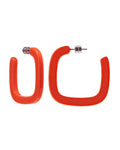 Midi Square Hoops in Bright Orange