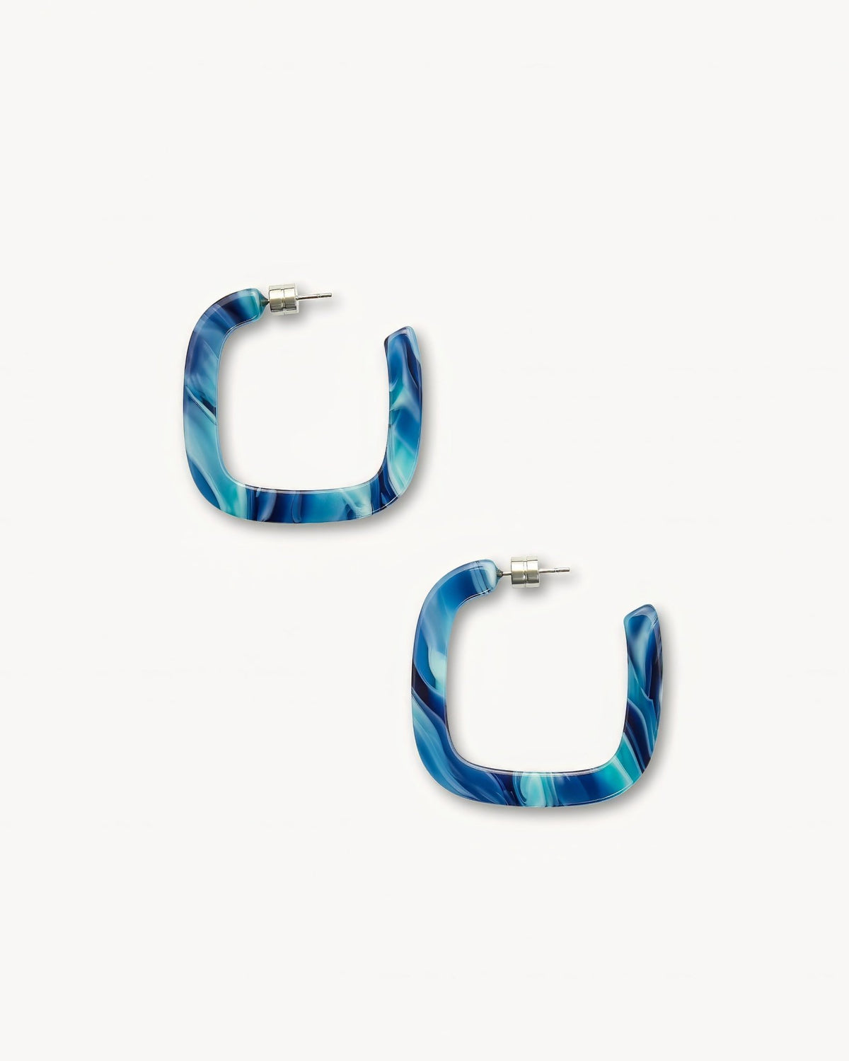 Midi Square Hoop Earrings in Capri