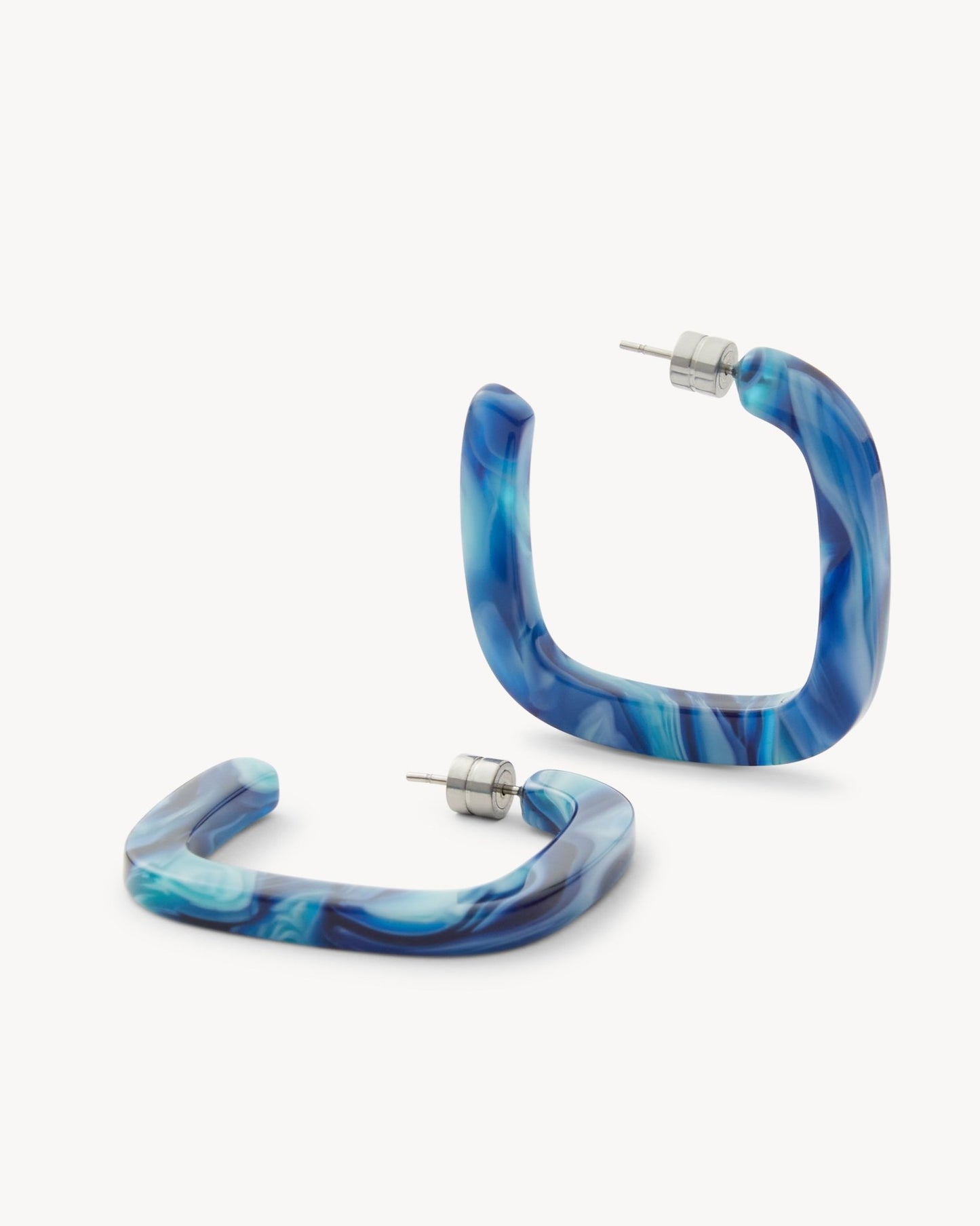 Midi Square Hoops in Capri - MACHETE