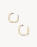 Midi Square Hoops in Ivory
