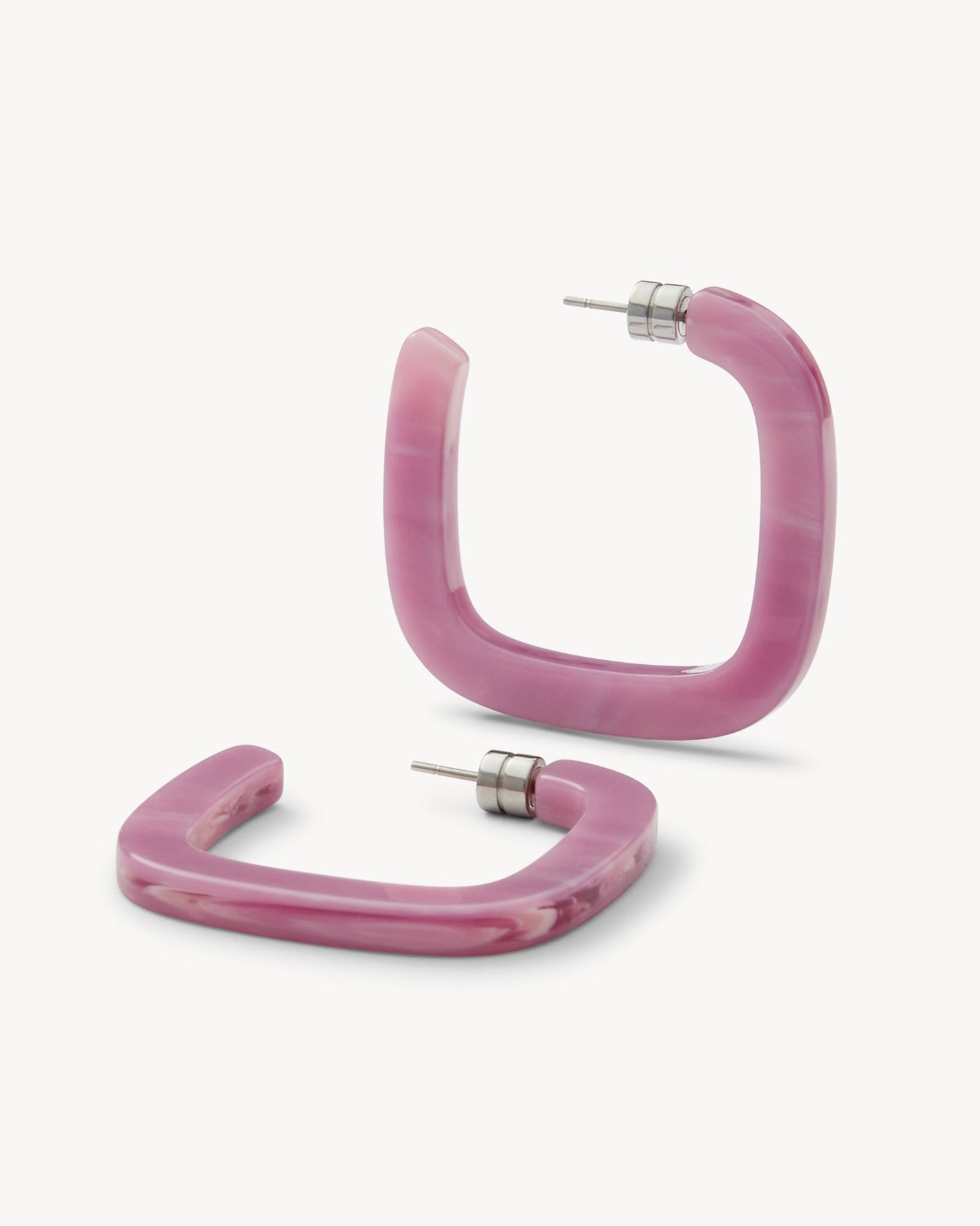 Midi Square Hoops in Orchid - MACHETE