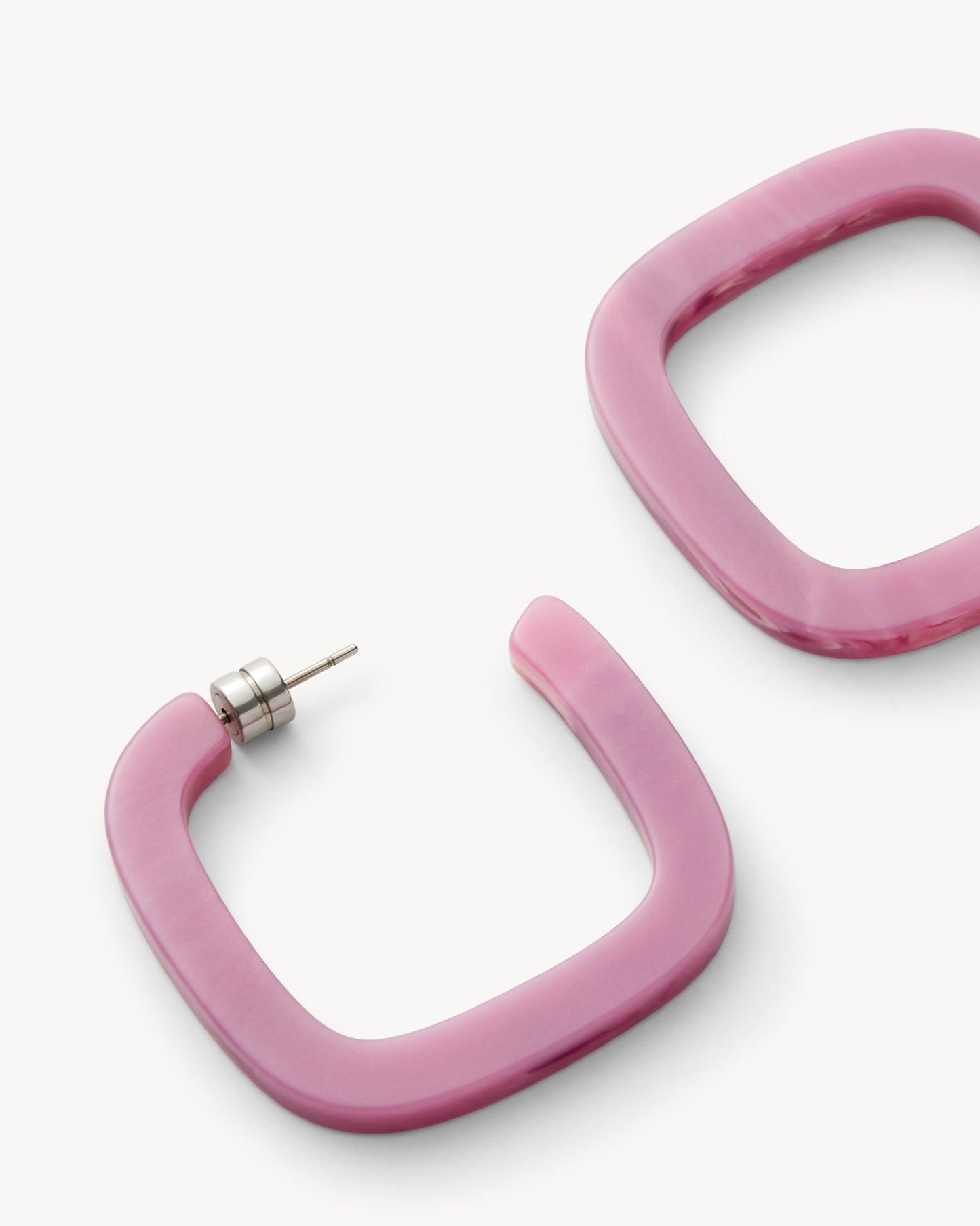 Midi Square Hoops in Orchid - MACHETE