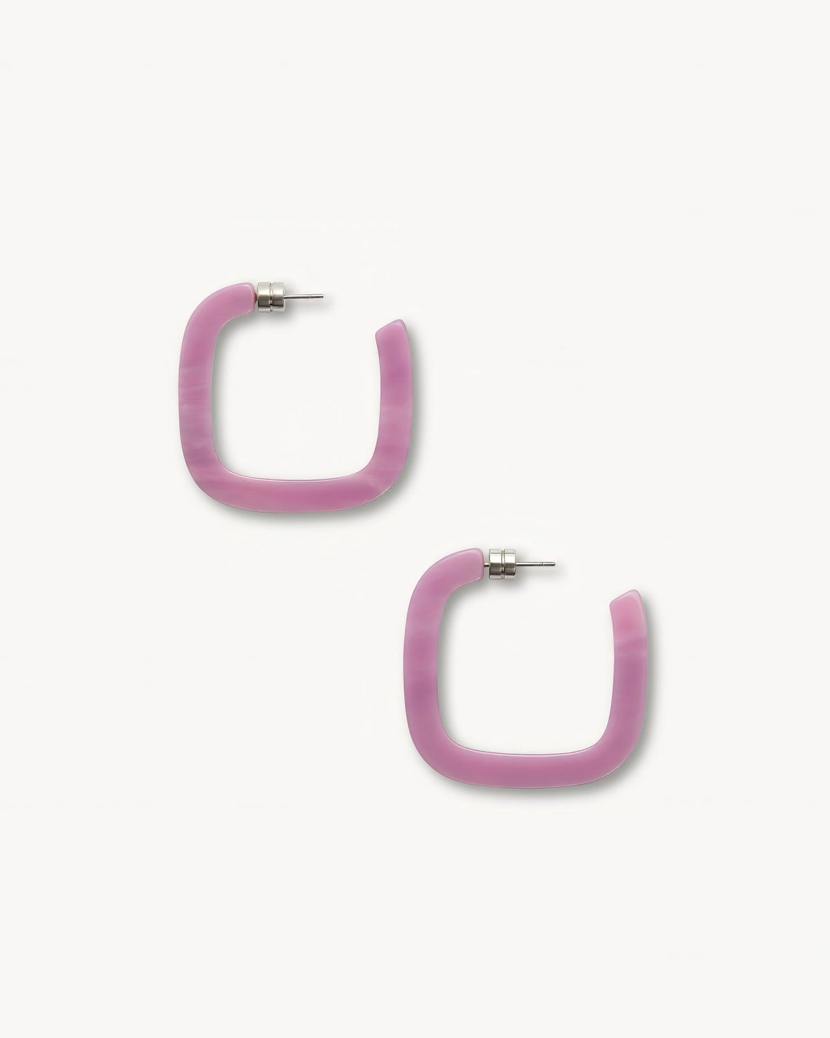 Midi Square Hoop Earrings in Orchid