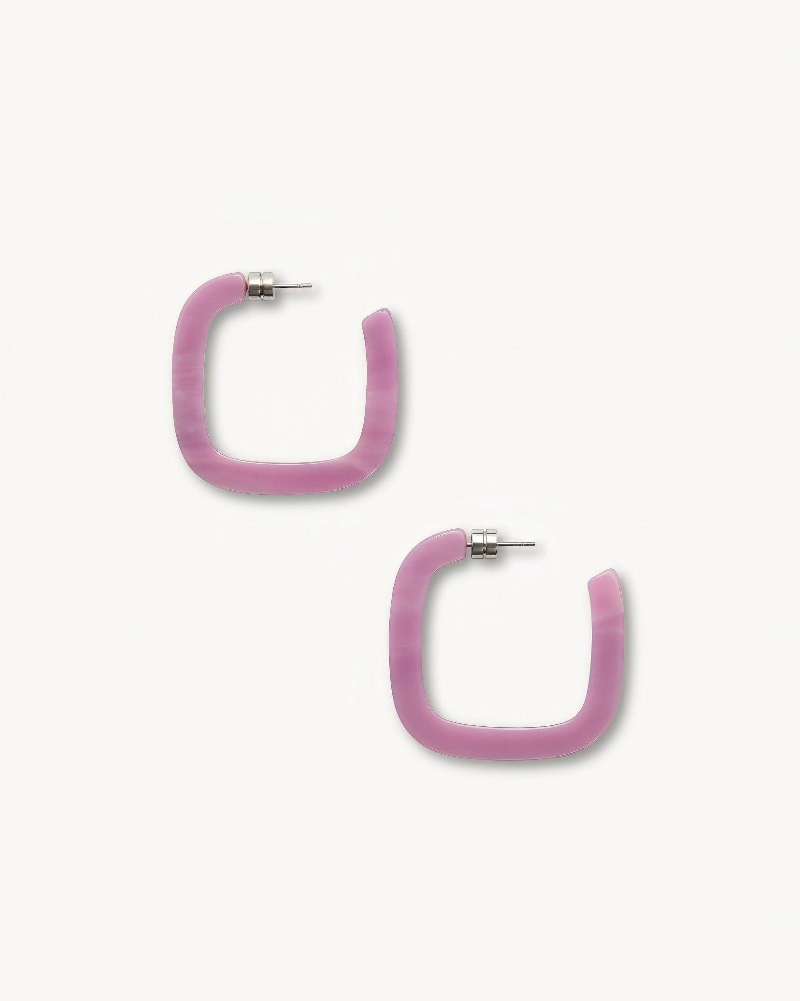 Midi Square Hoop Earrings in Orchid