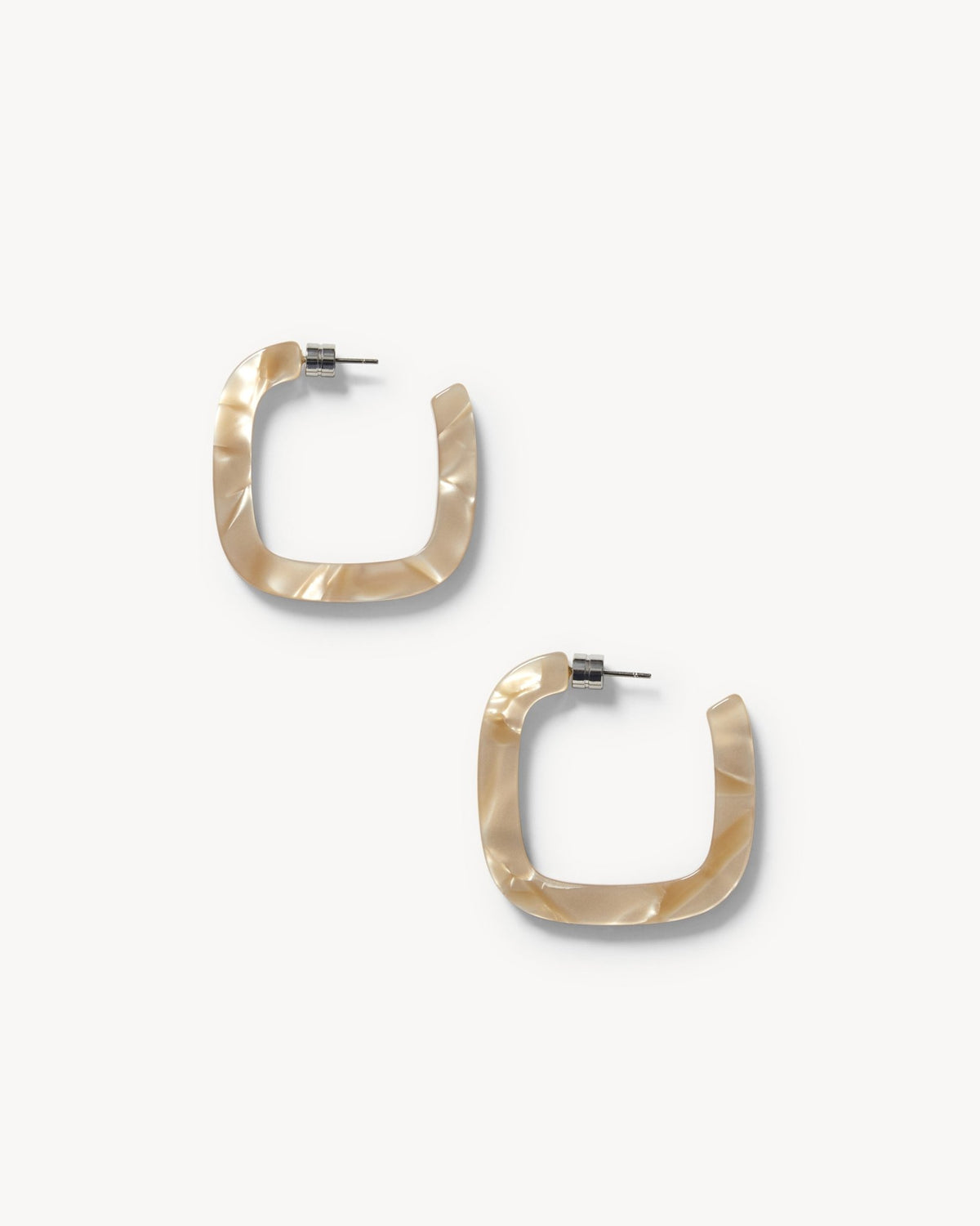 Midi Square Hoops in Sand Shell - MACHETE