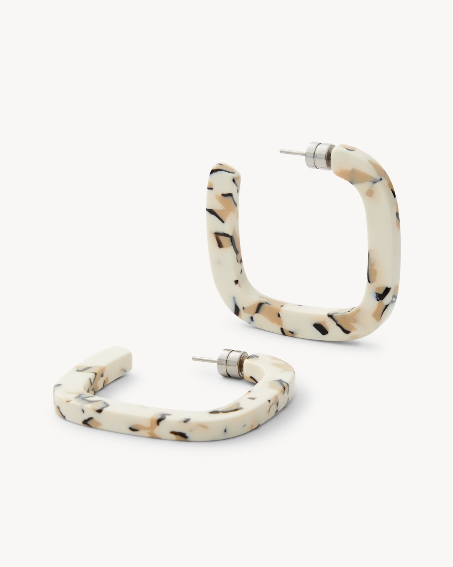 Midi Square Hoops in Terrazzo - MACHETE