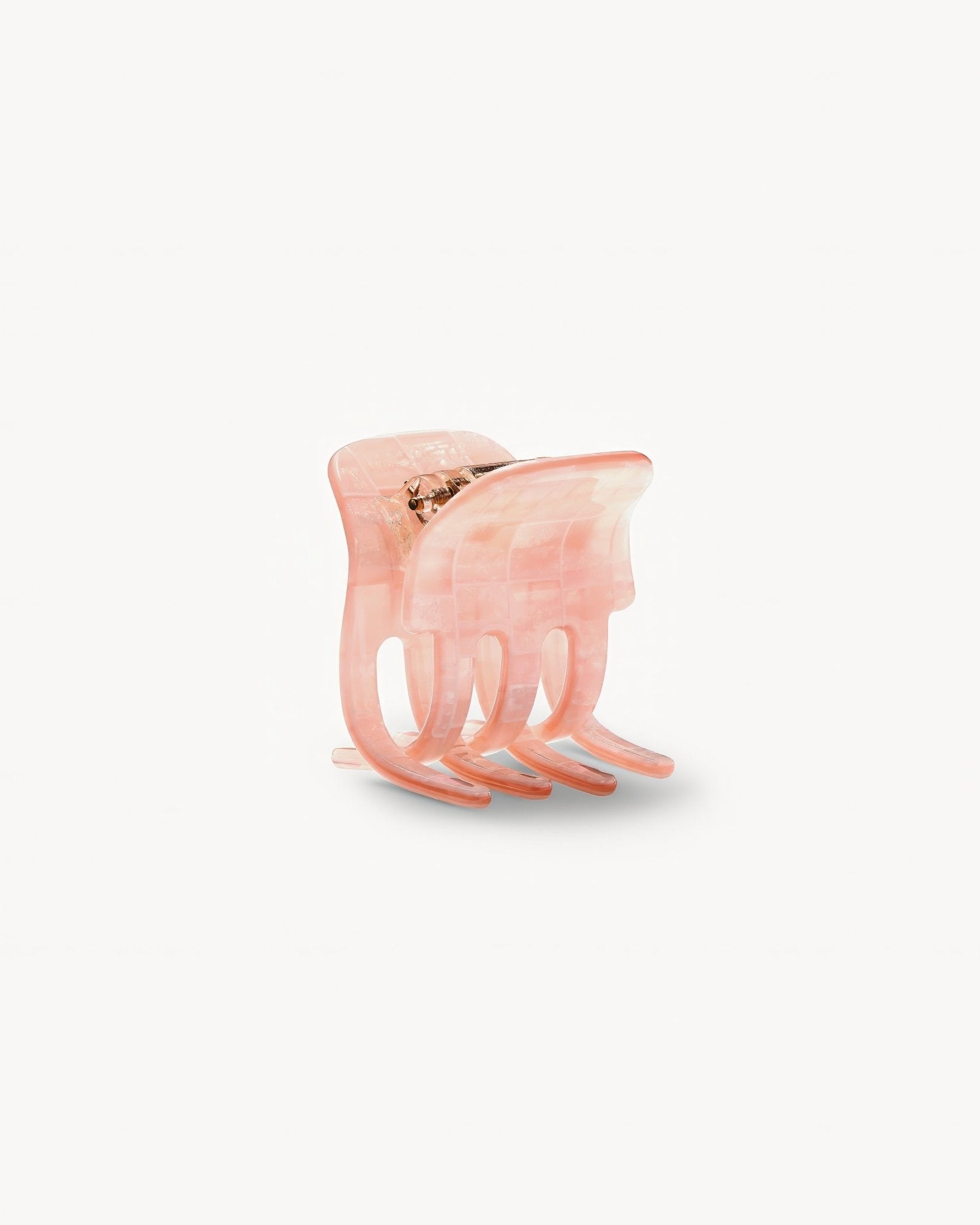 Mini Claw Clip in Apricot Shell Checker