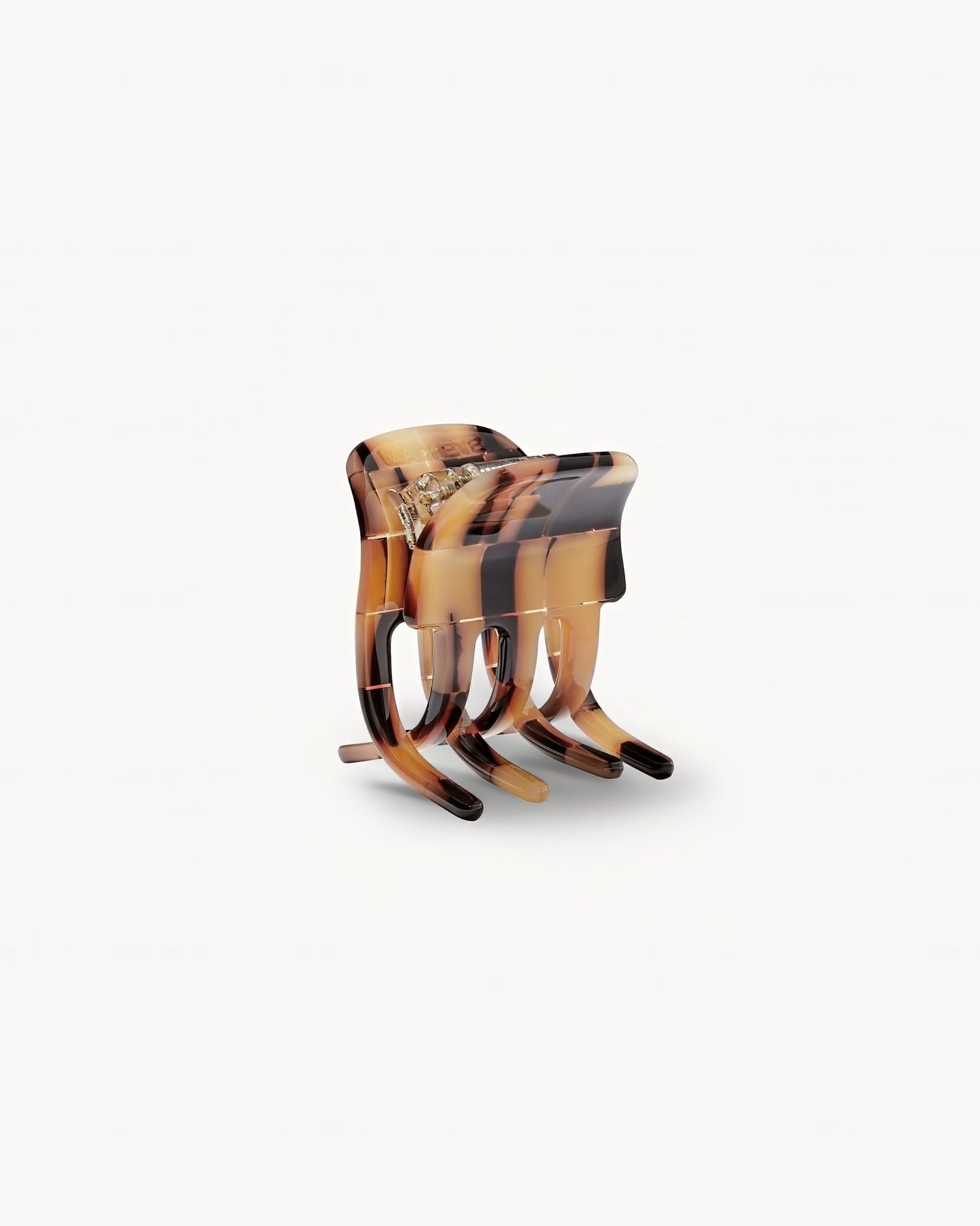 Mini Claw Clip in Blonde Checker