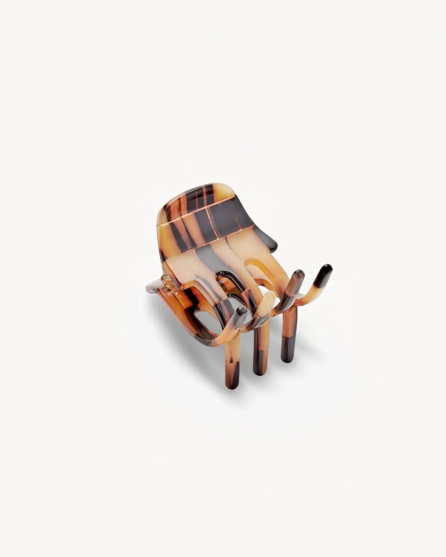 Mini Claw Clip in Blonde Checker