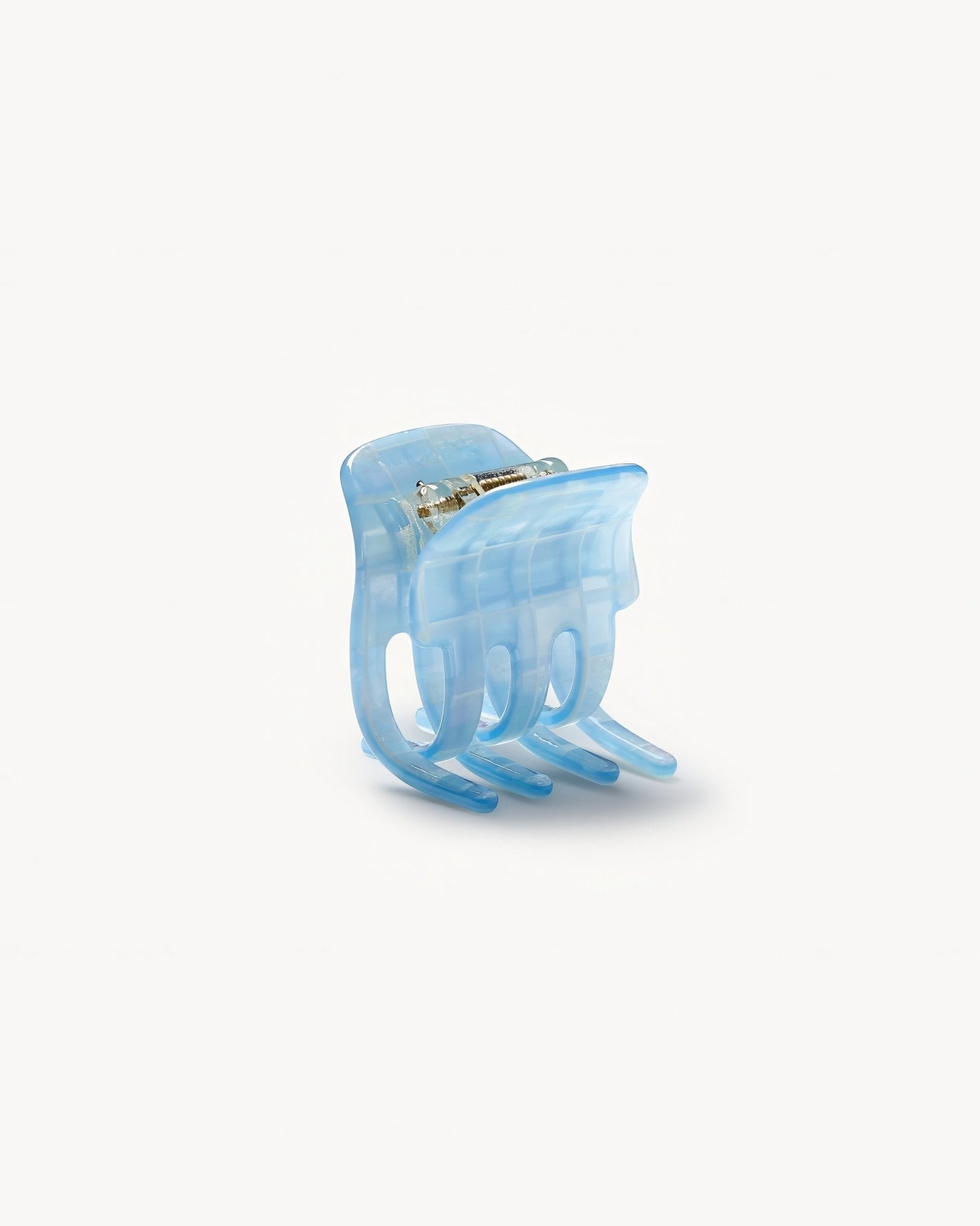 Mini Claw Clip in Blue Checker