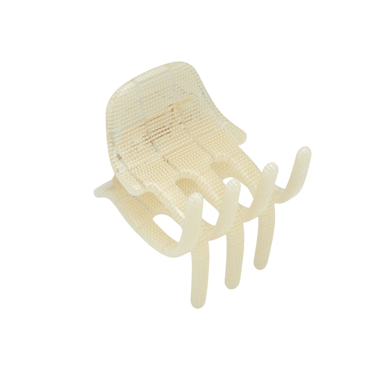 Mini Claw Clip in Cream Dot Checker