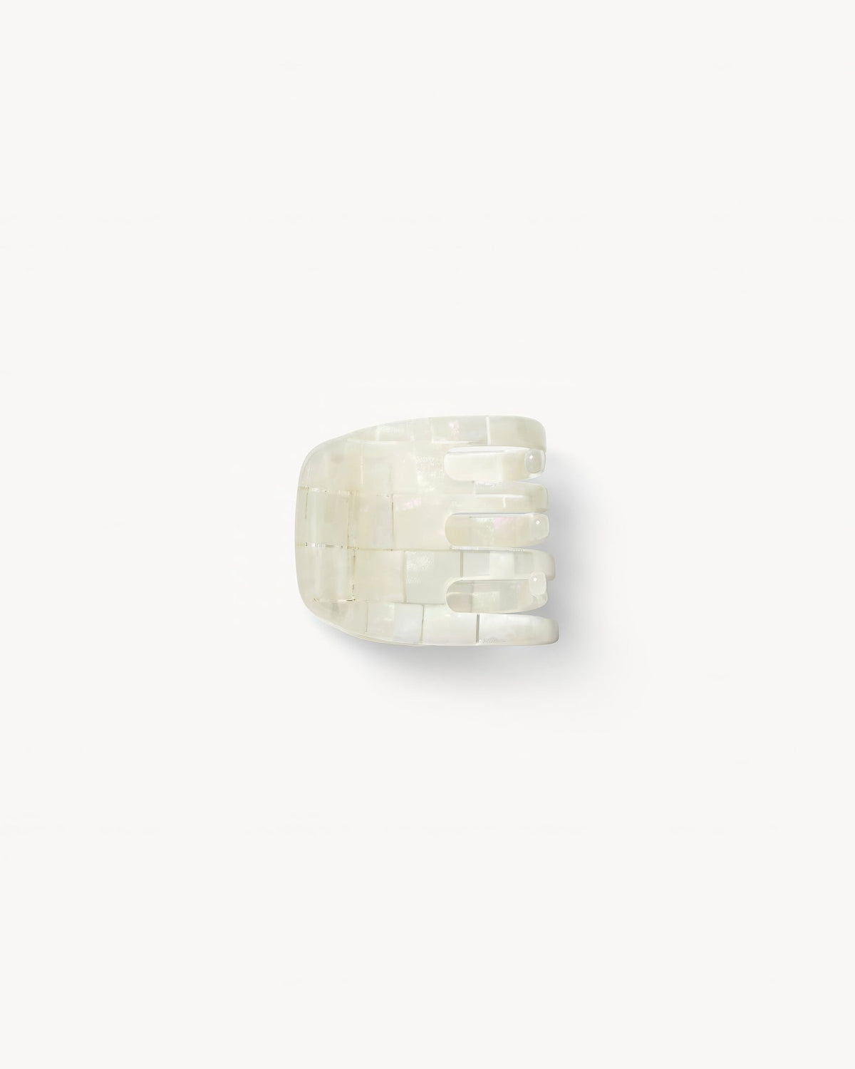 Mini Claw Clip in Opalite Shell Checker