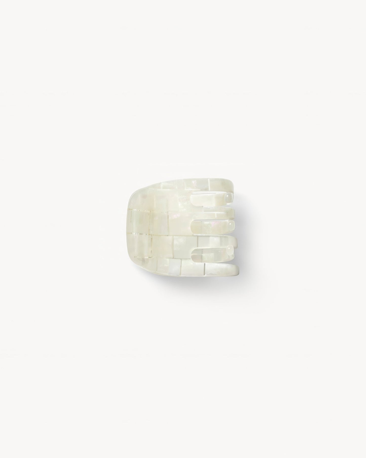Mini Claw Clip in Opalite Shell Checker