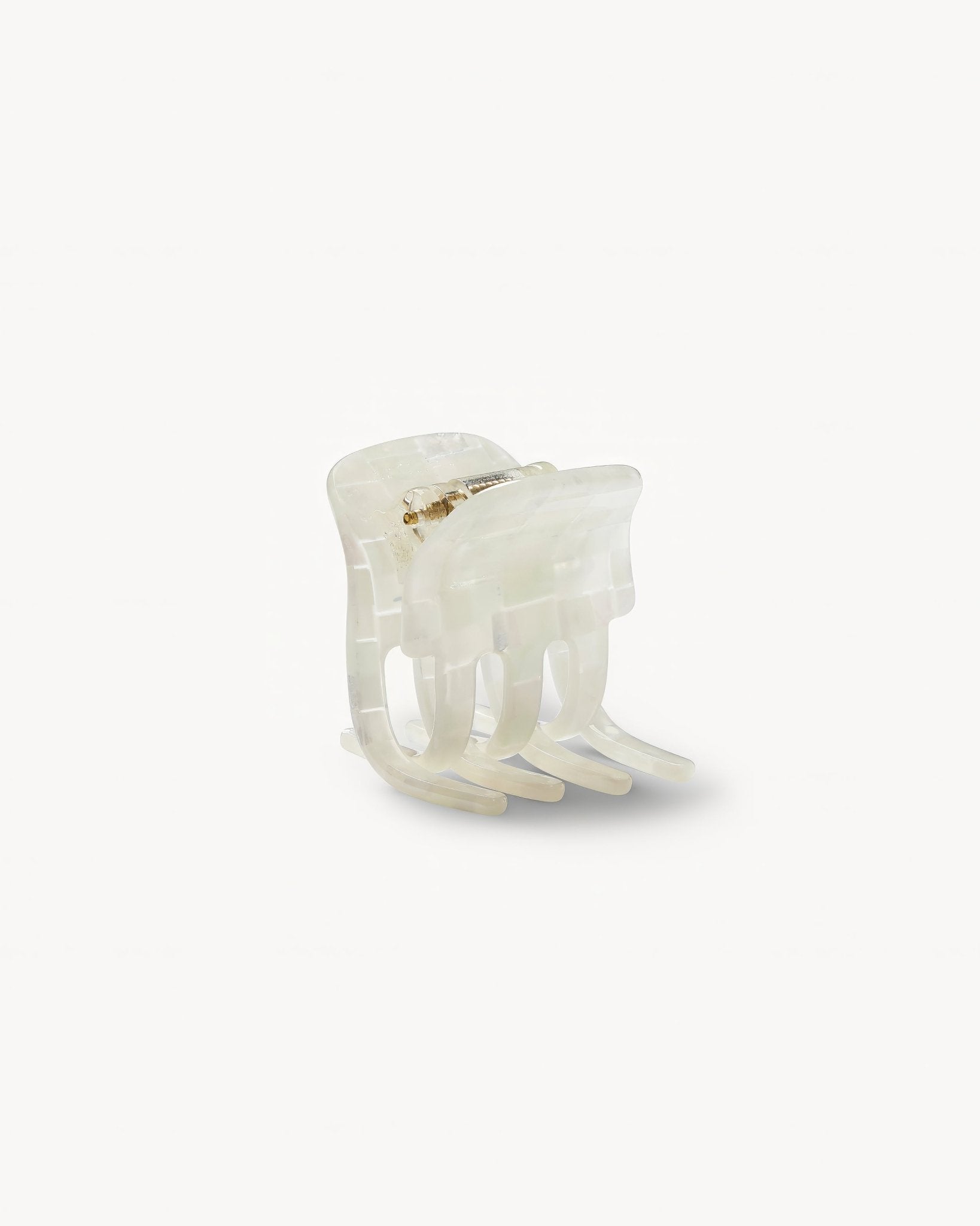 Mini Claw Clip in Opalite Shell Checker
