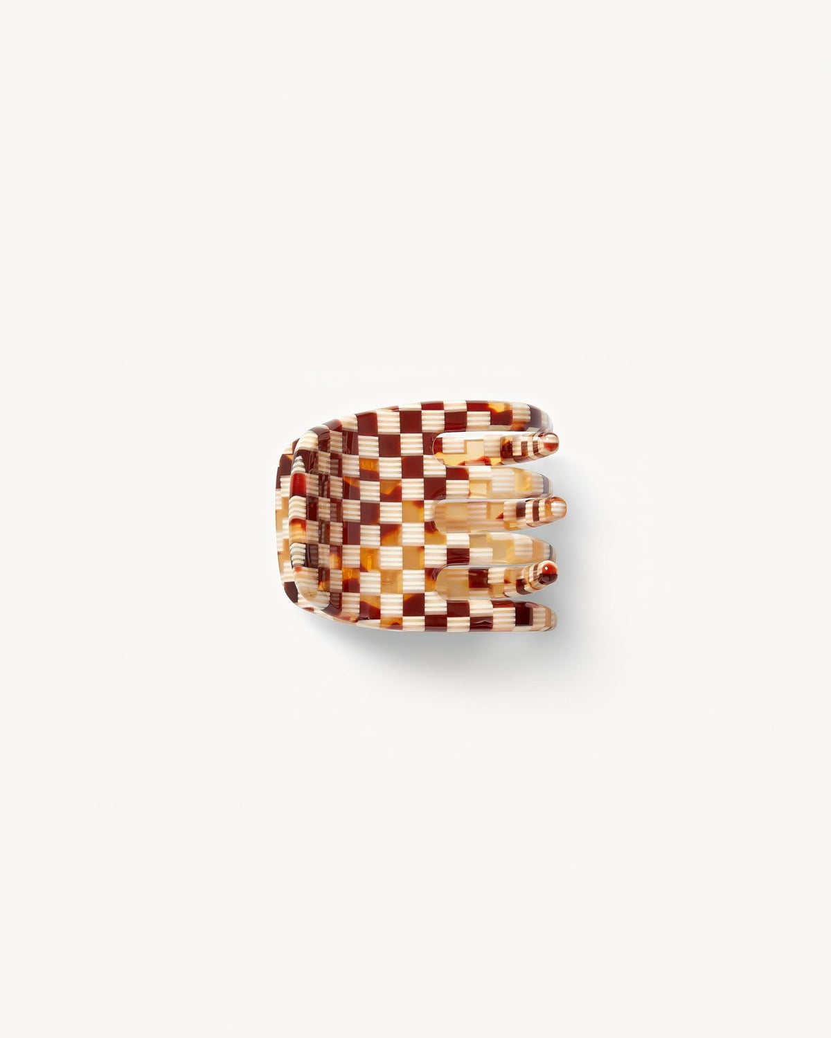 Mini Claw Clip in Tortoise Checker