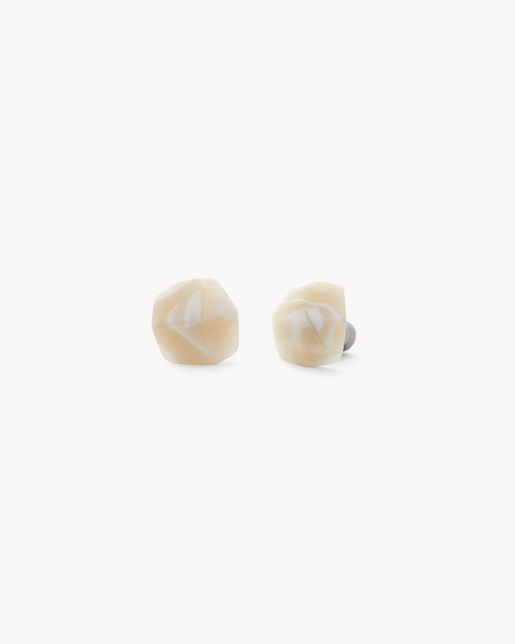 Mini Sculpture Stud Earrings in Ivory