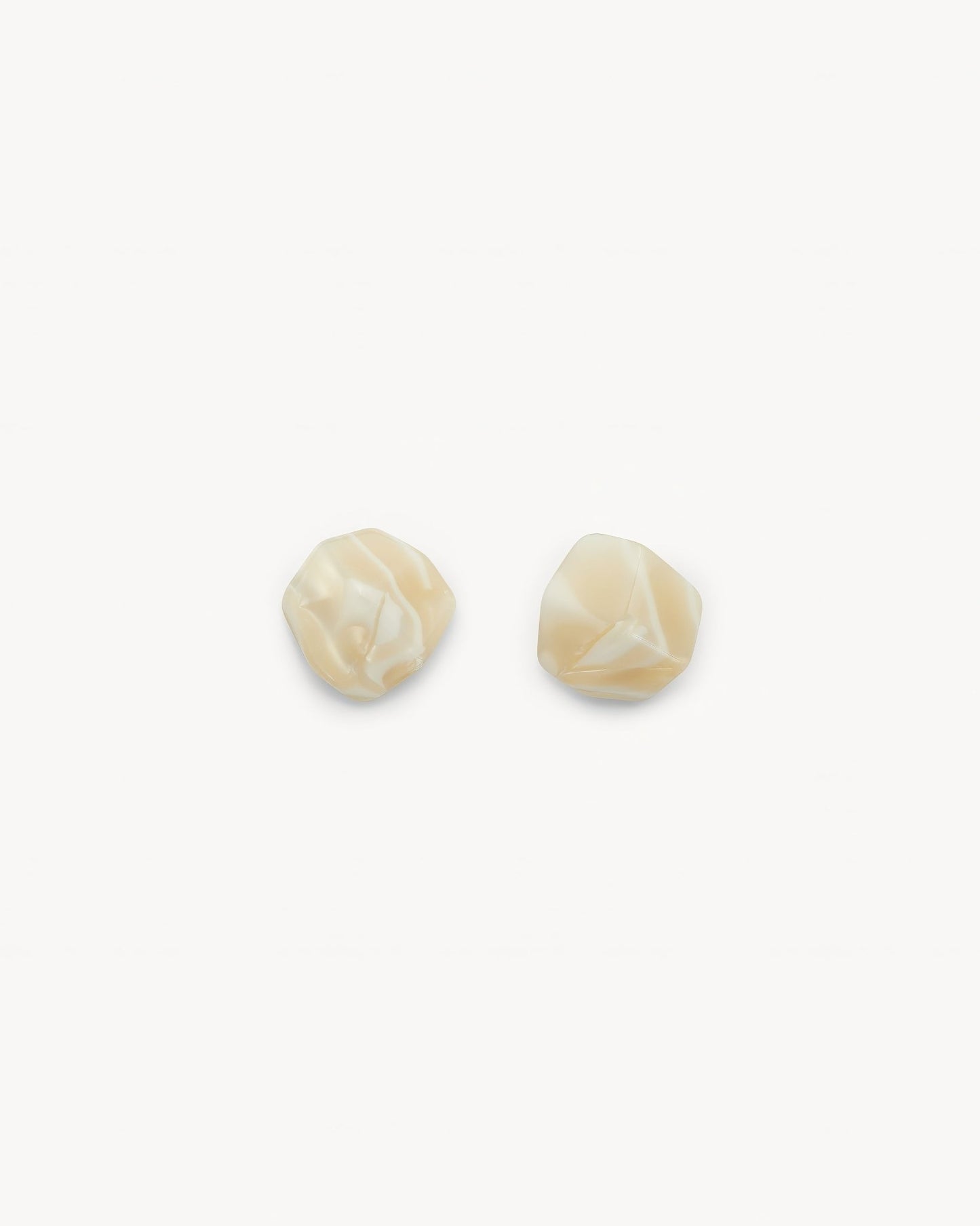 Mini Sculpture Stud Earrings in Ivory