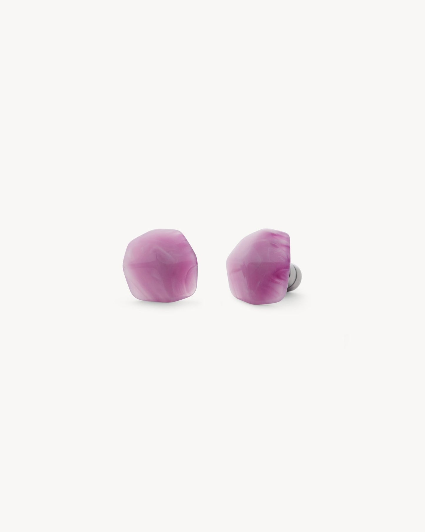 Mini Sculpture Stud Earrings in Orchid