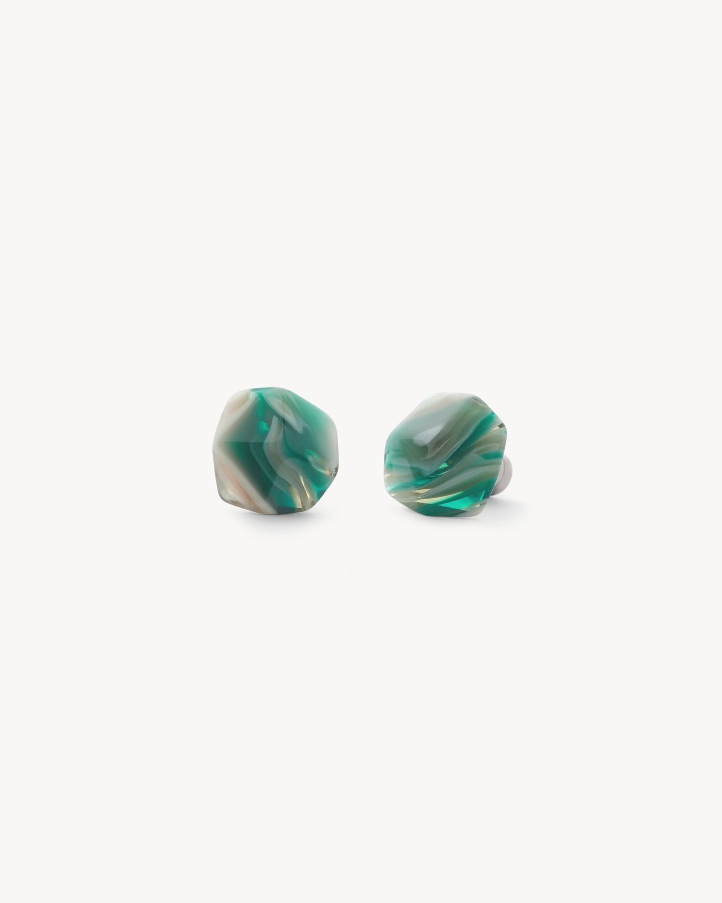 Mini Sculpture Stud Earrings in Stromanthe