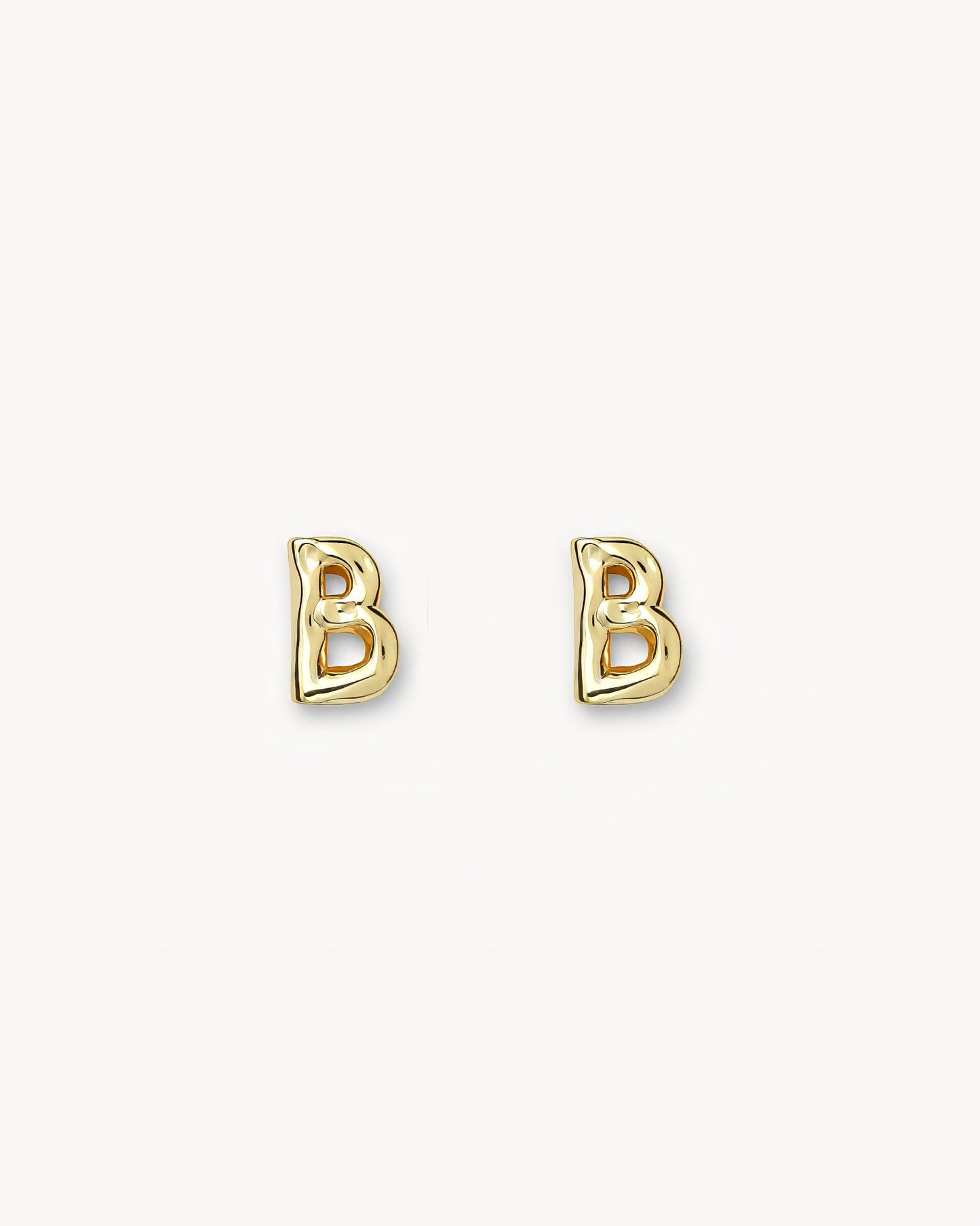 Monogram Letter Charm Stud Earrings