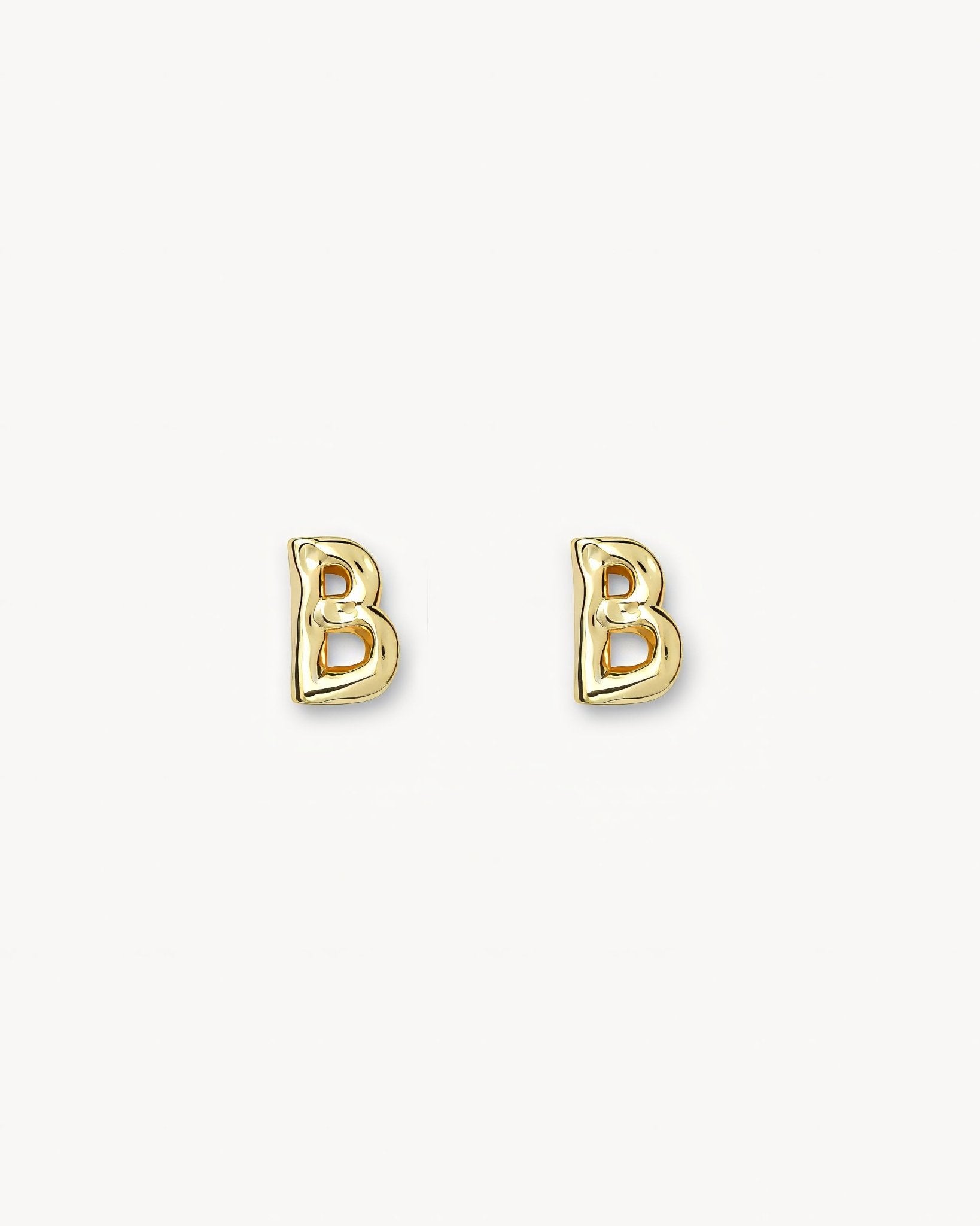 Monogram Letter Charm Stud Earrings
