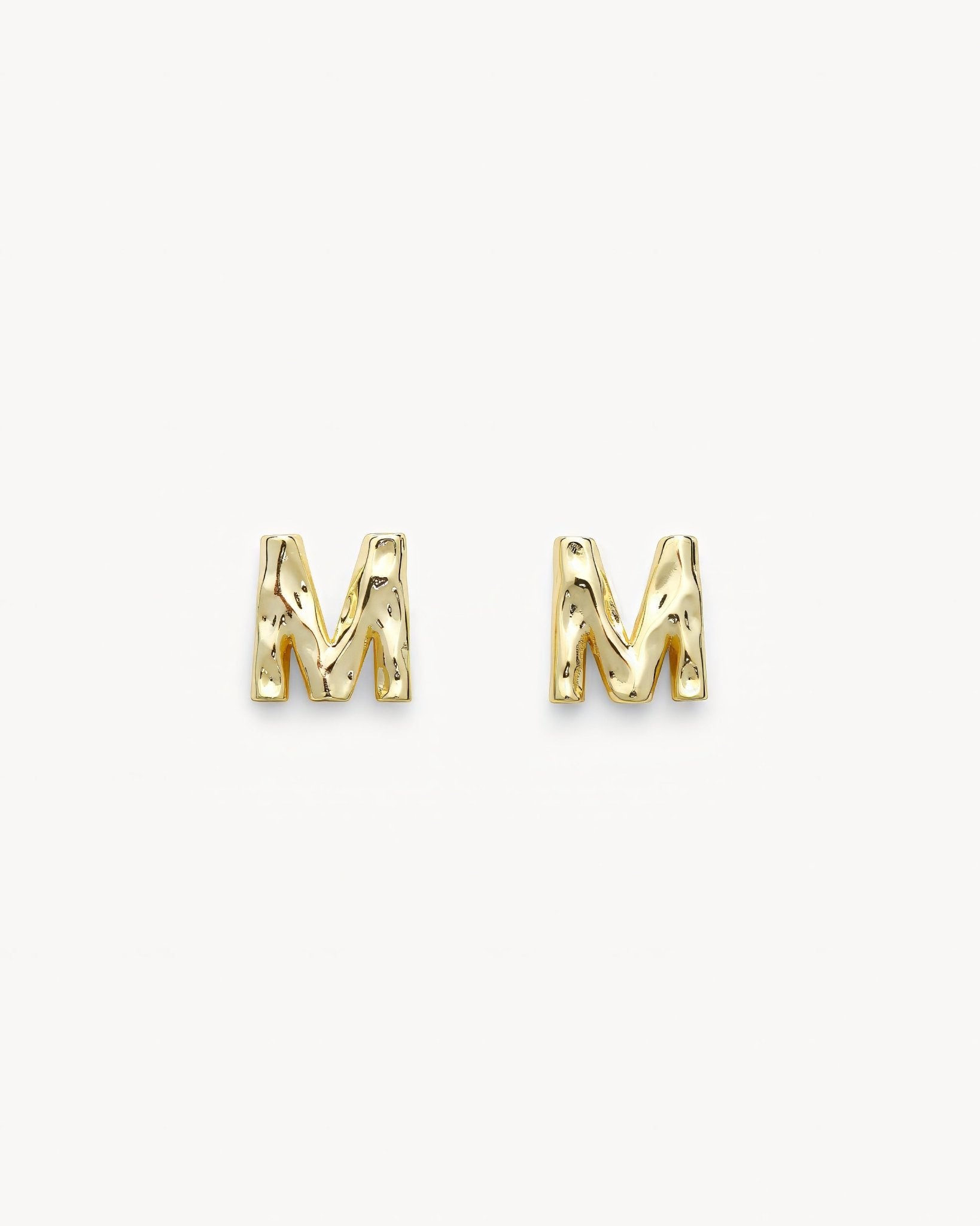 Monogram Letter Charm Stud Earrings