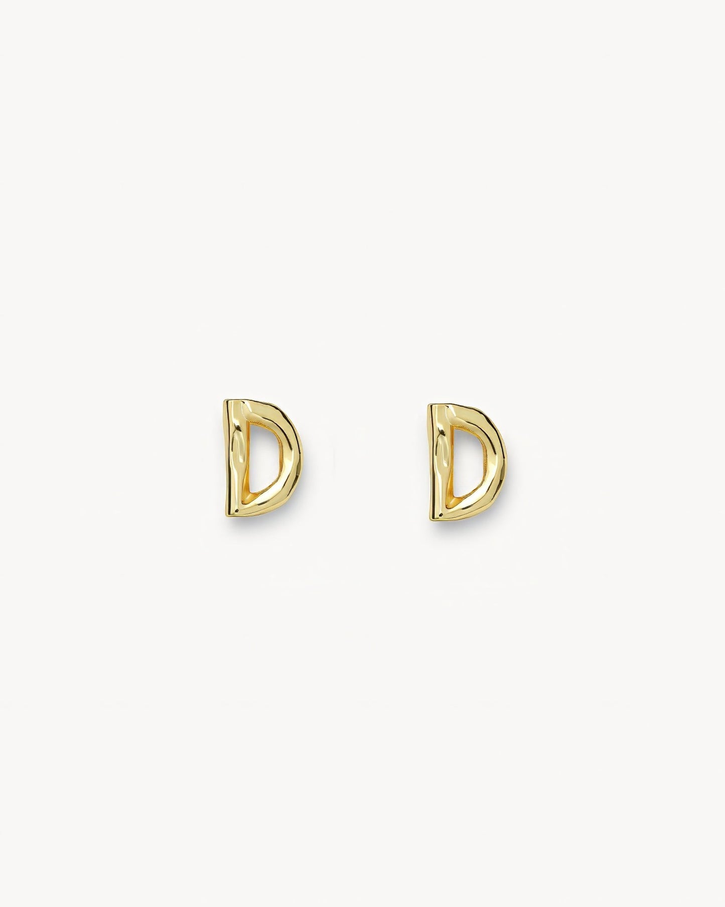 Monogram Letter Charm Stud Earrings