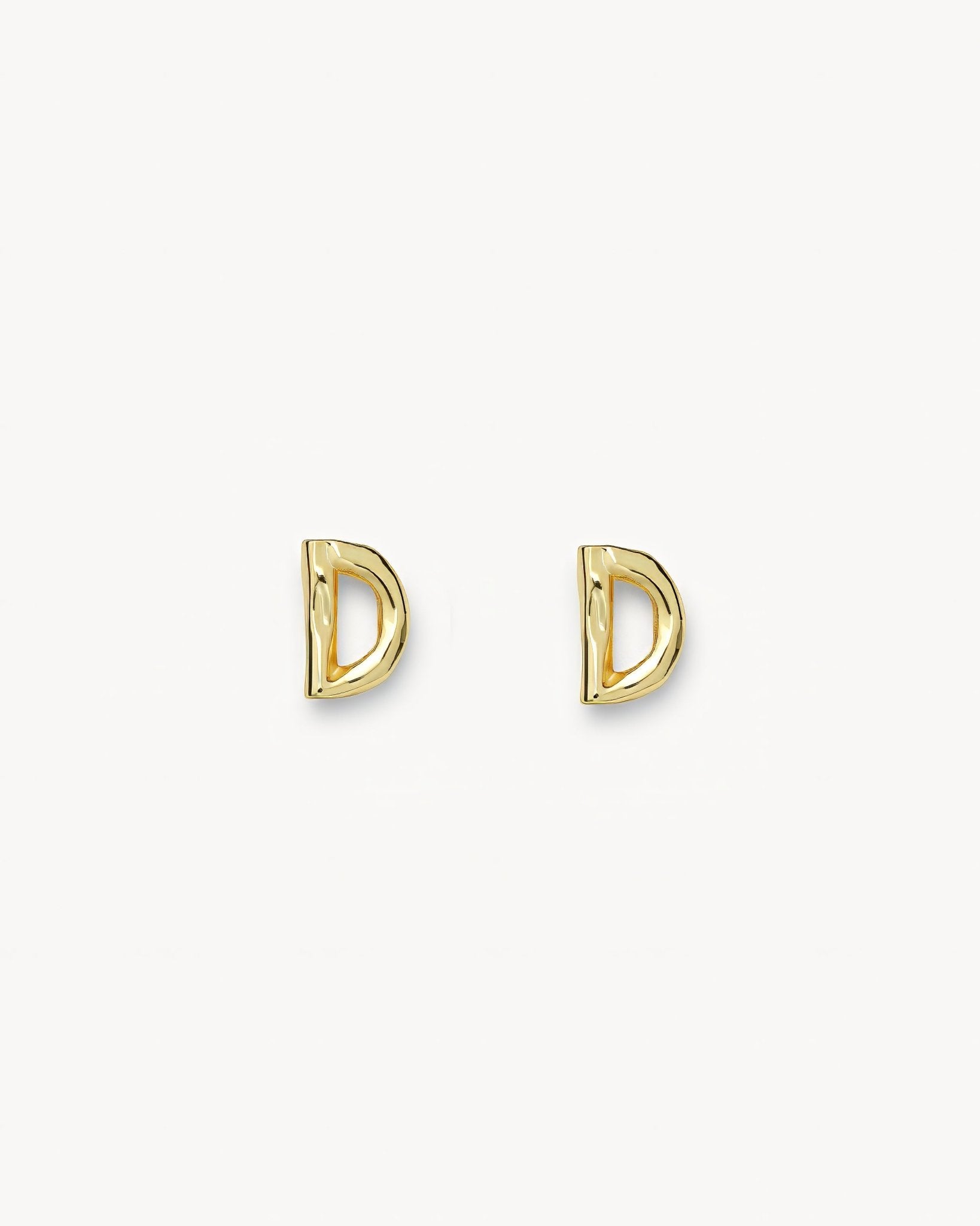 Monogram Letter Charm Stud Earrings