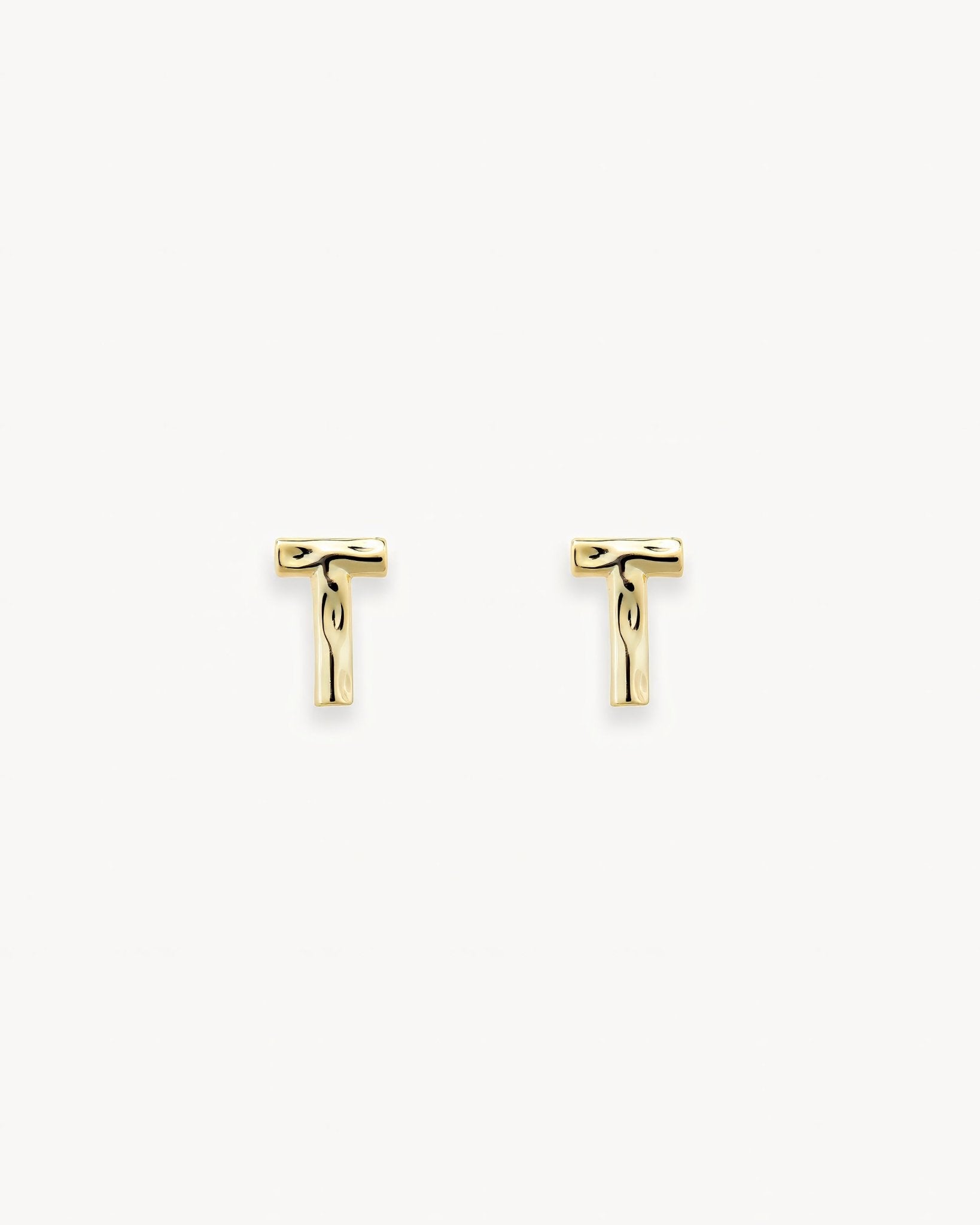 Monogram Letter Charm Stud Earrings